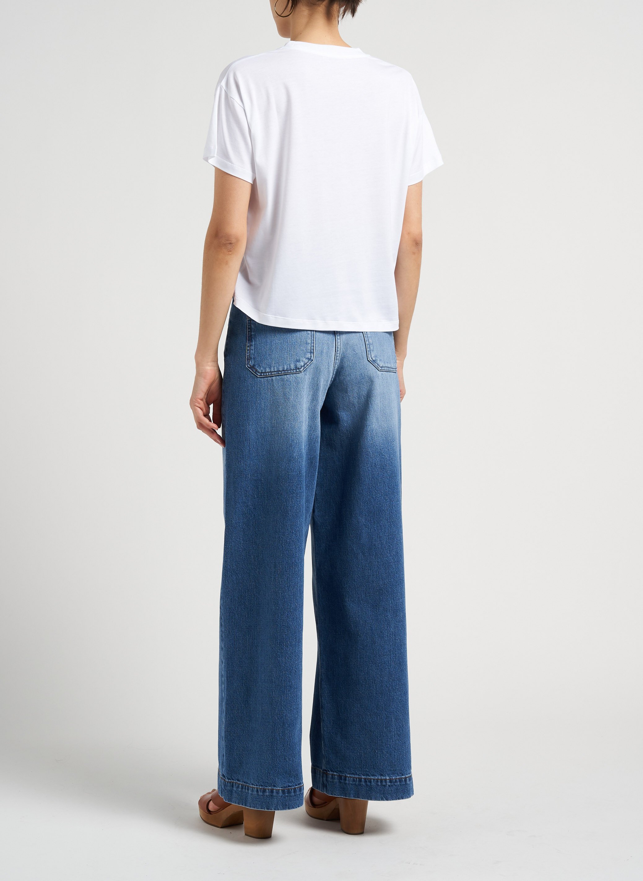 Oversize-T-Shirt mit Rundhalsausschnitt SESSUN Weiss