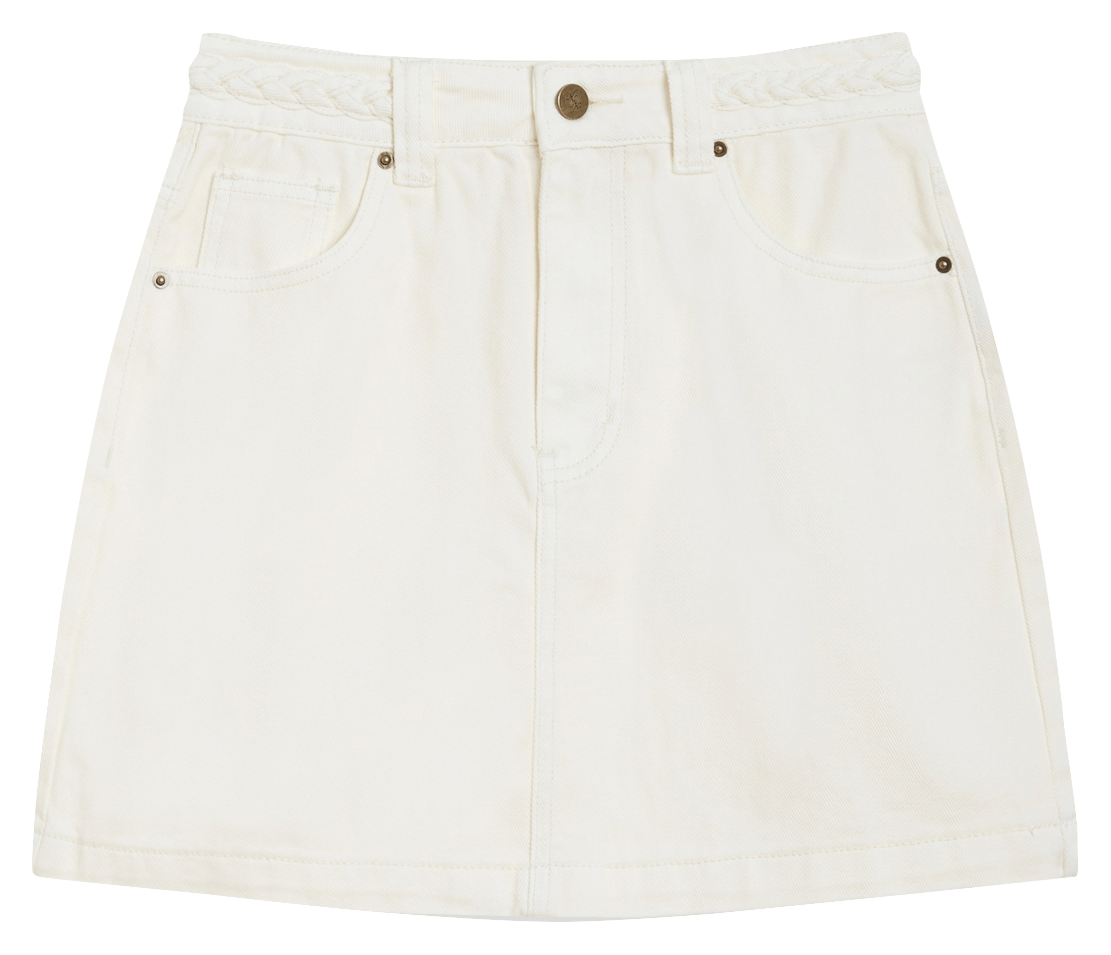 Kurzer Baumwoll-Jeansrock GRACE ET MILA Weiss