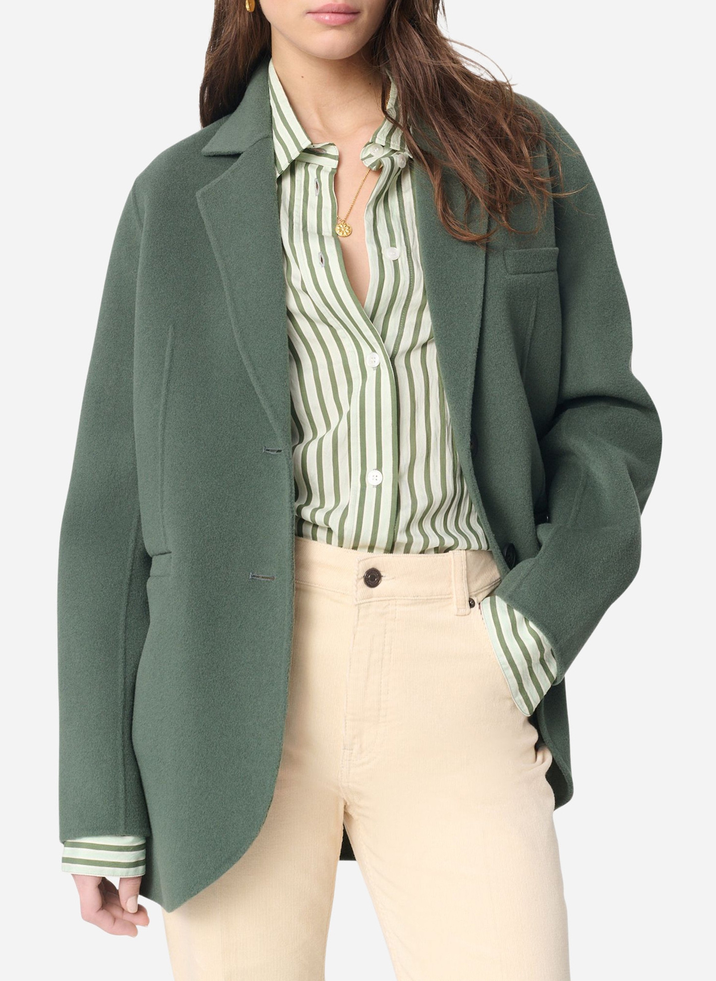 Oversized buttoned blazer VANESSA BRUNO Green