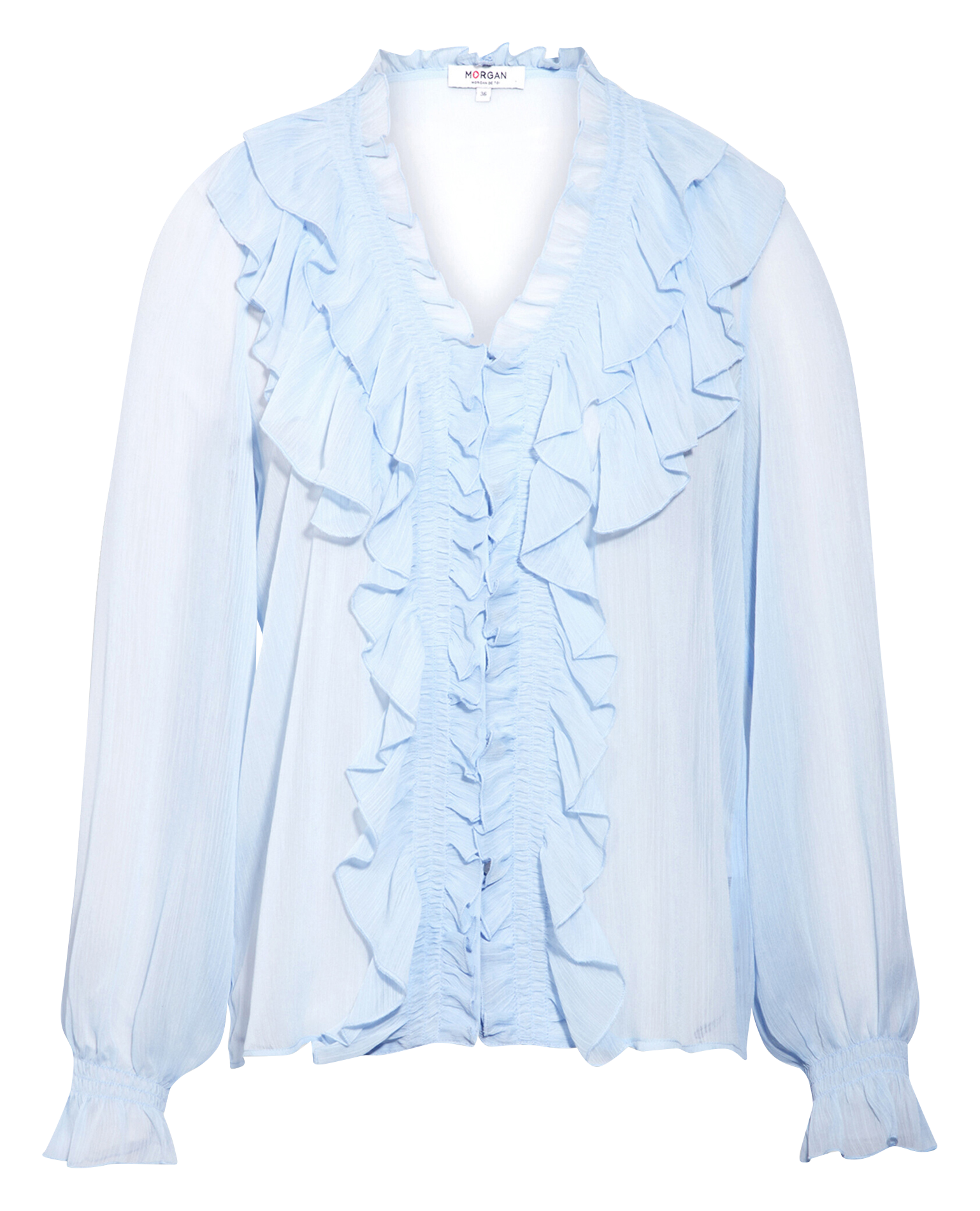 Chemise col V MORGAN Bleu
