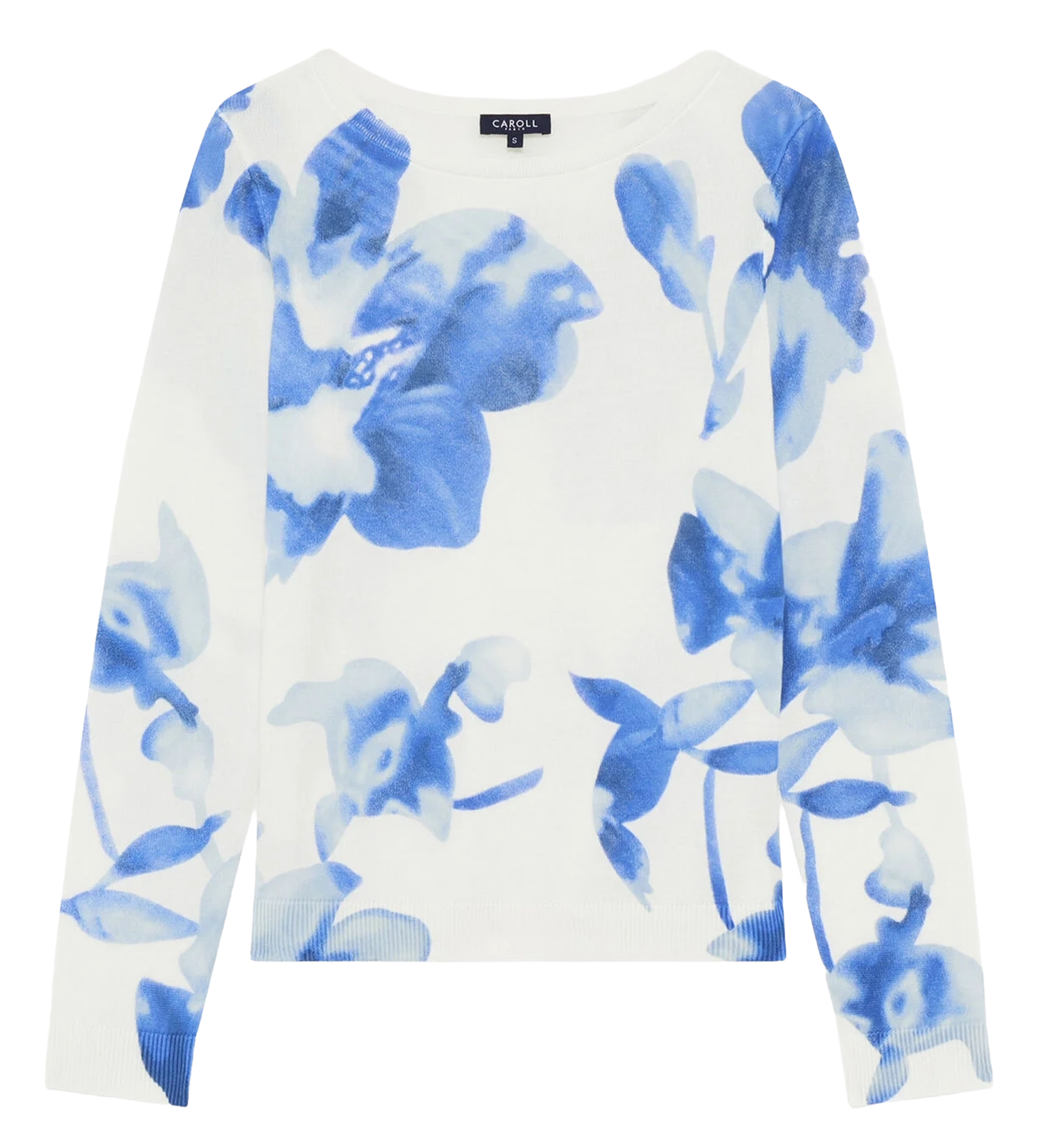 Pull moulant en coton CAROLL Bleu