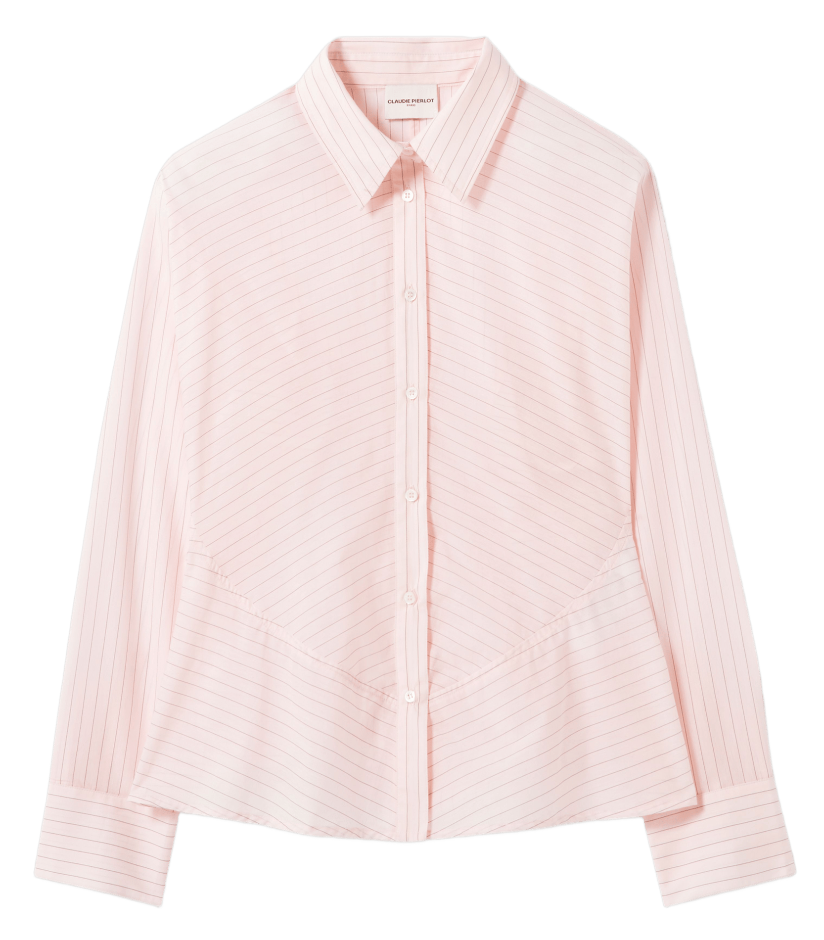 Getailleerd shirt met fijne strepen CLAUDIE PIERLOT Roze