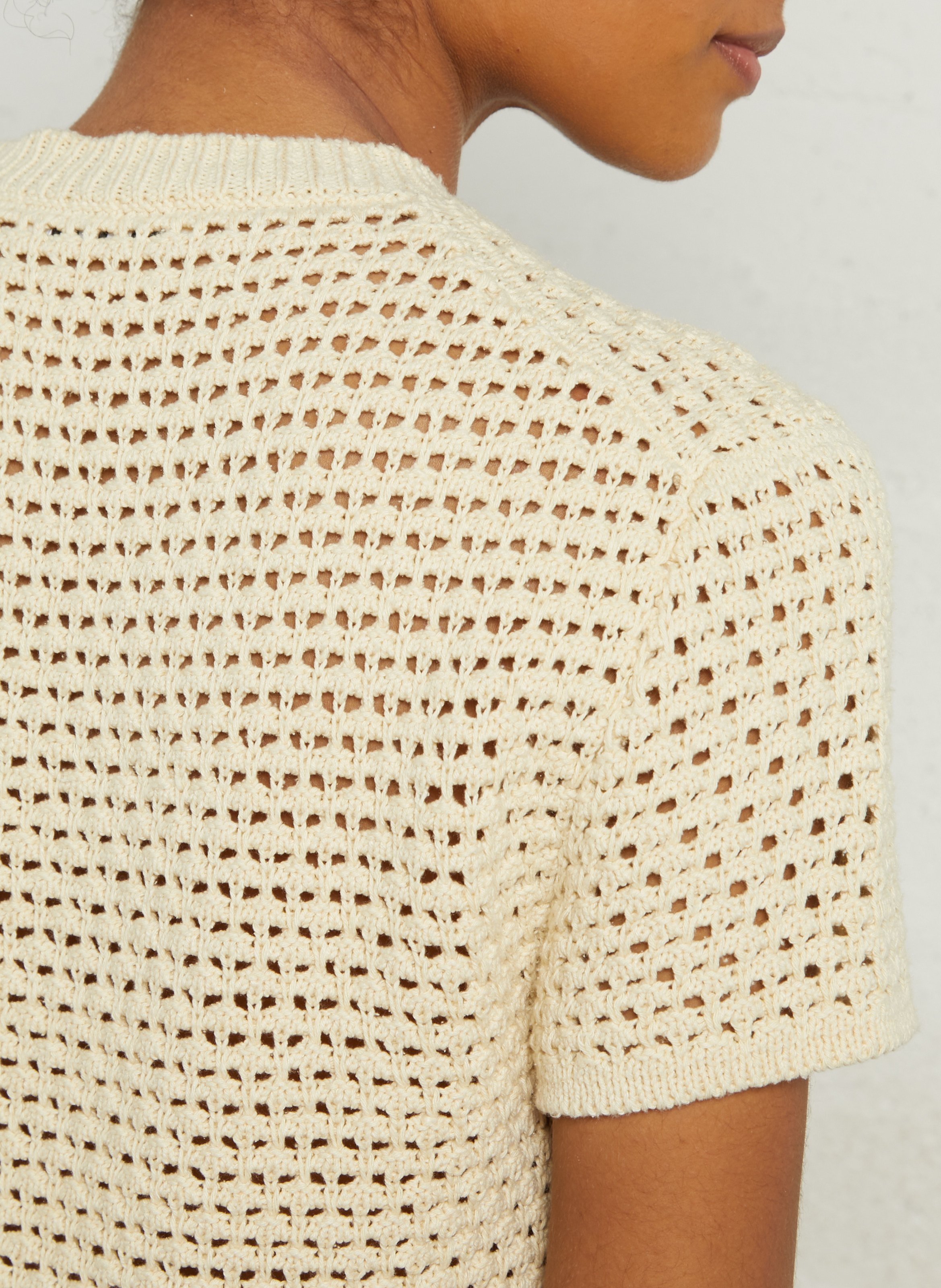 Straight round-neck silk sweater MASSCOB Beige