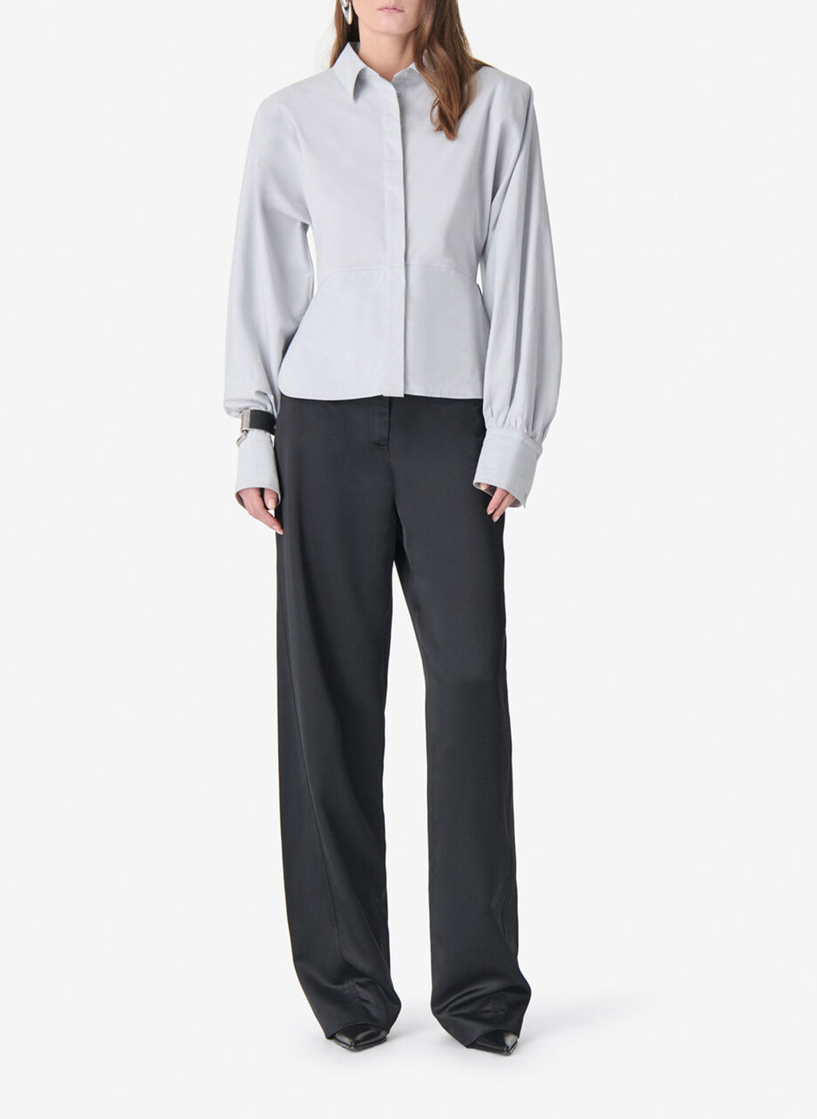 Blouse met klassieke kraag - katoenblend IRO Grijs