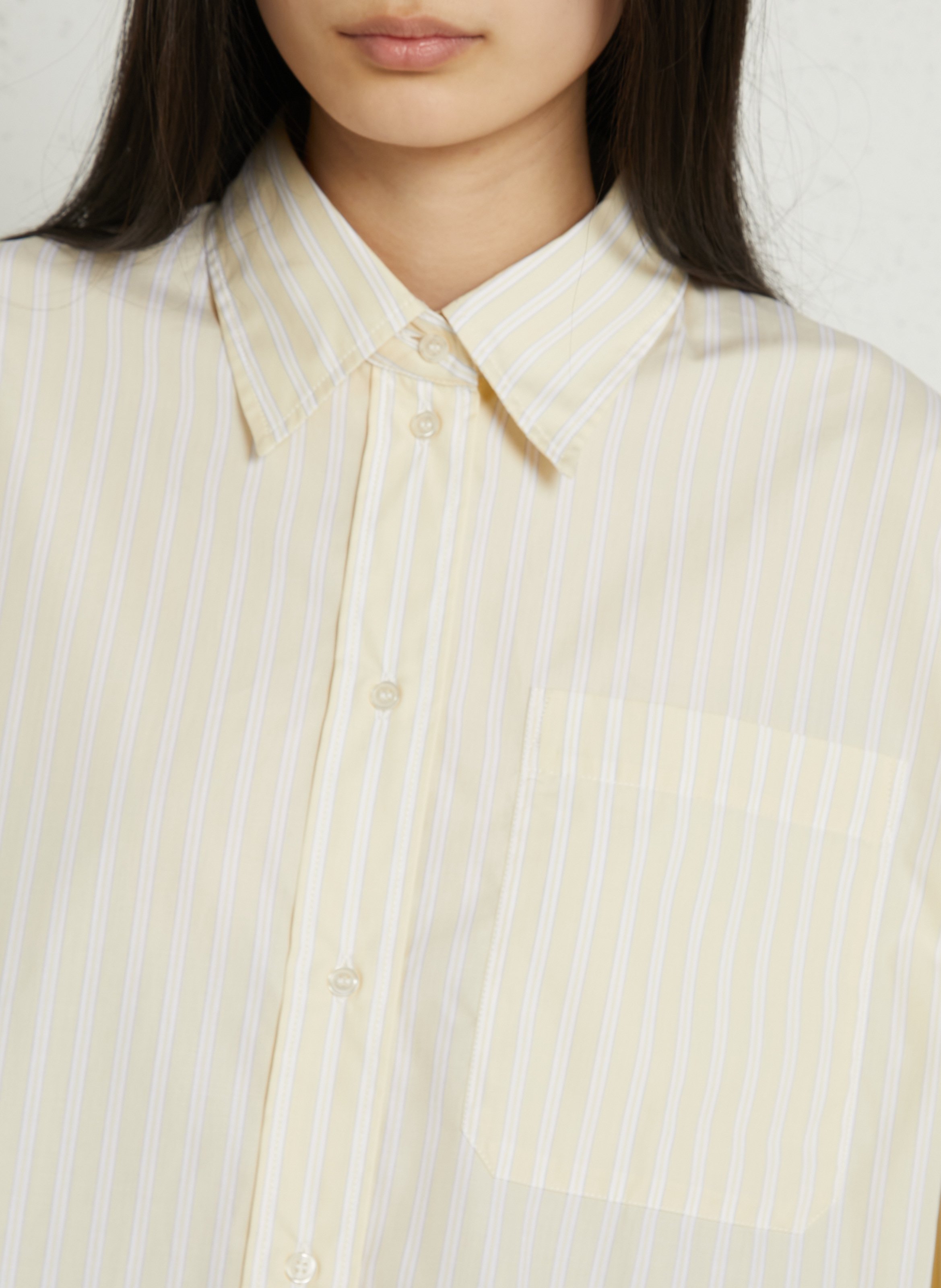 Chemise col classique en coton SOEUR Jaune