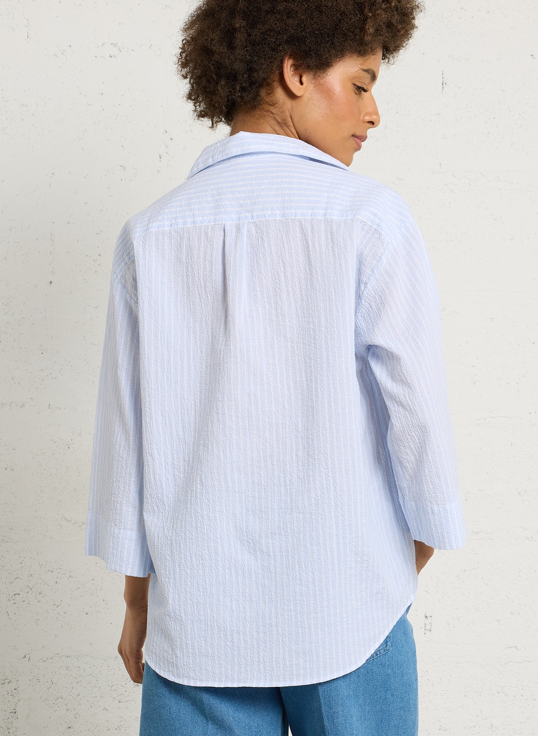 Blouse col classique en coton mélangé HARTFORD Multicolore