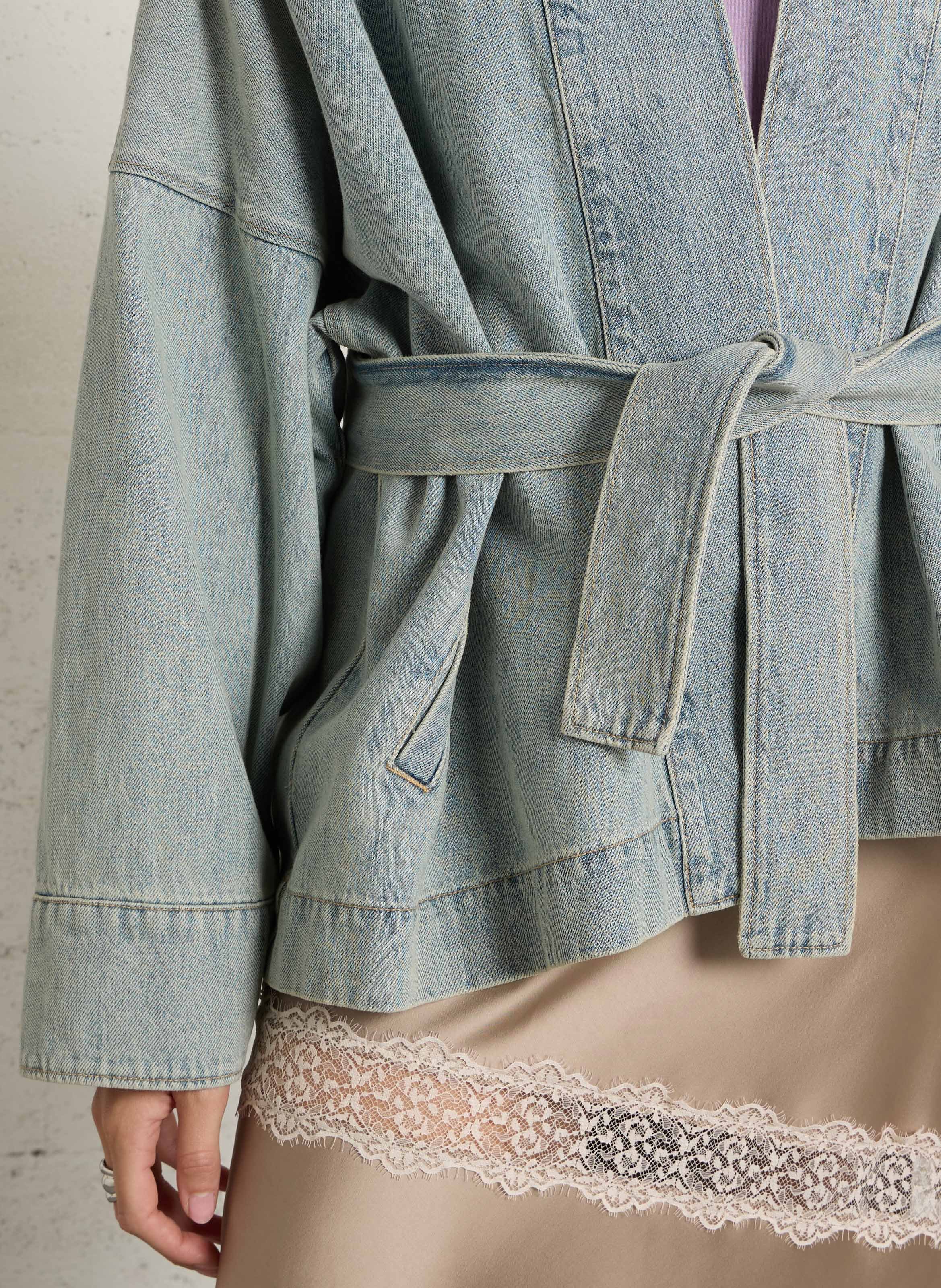 Veste en denim oversize en coton LAB DIP Bleu
