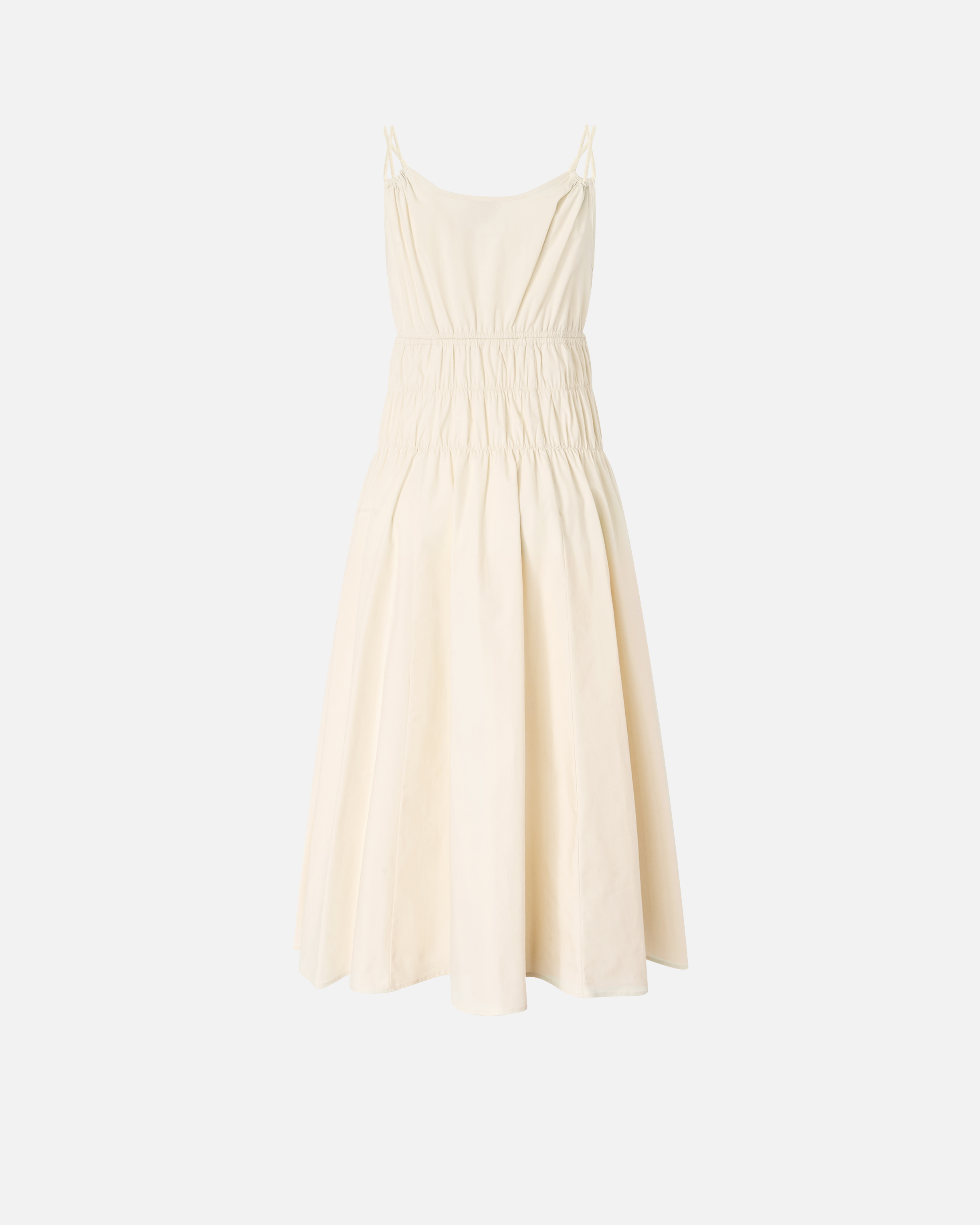 Robe midi sans manches avec plis et fronces PINKO Beige