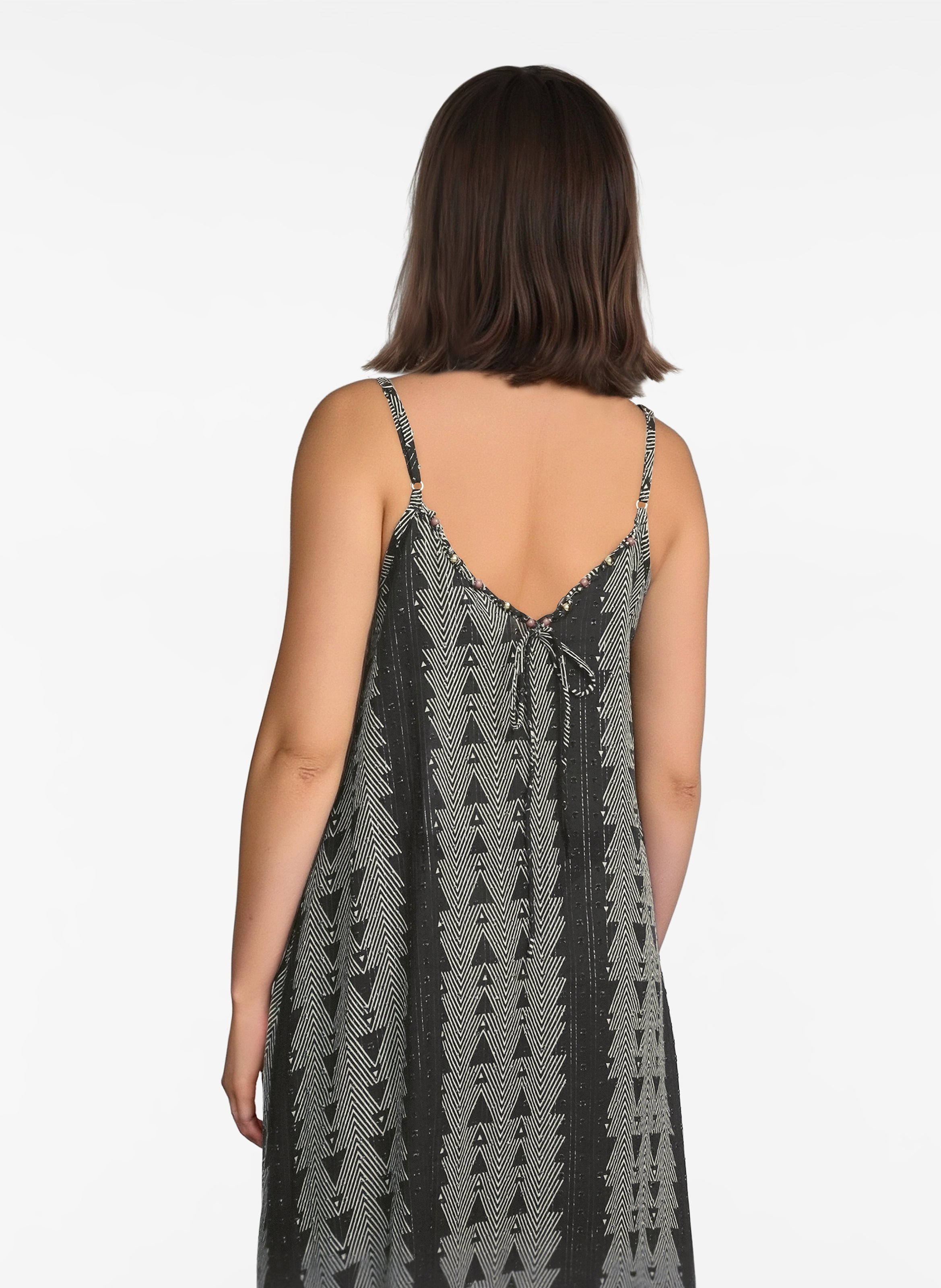 Printed loose-fitting dress with straps VILA Black