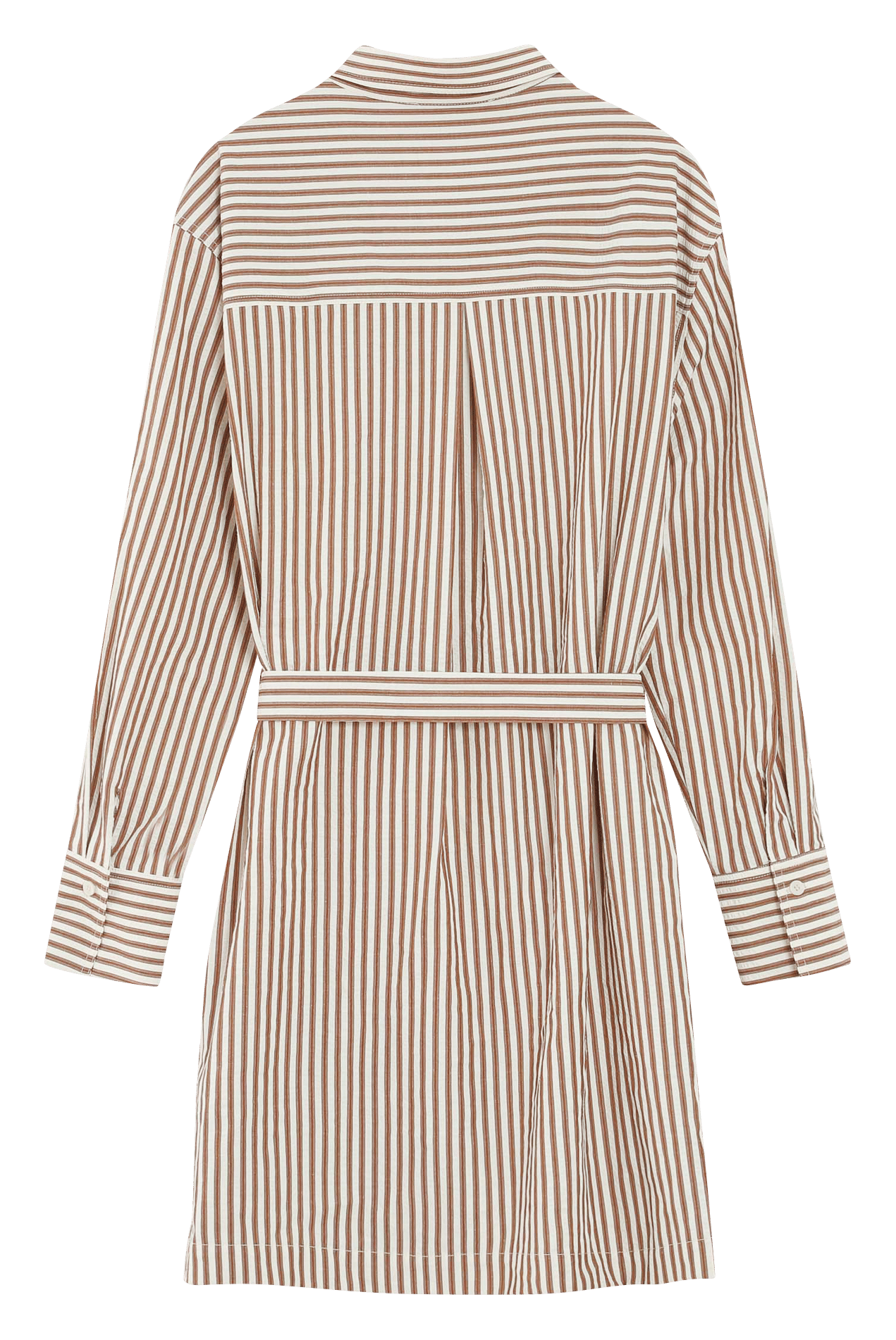 Short dress with classic collar in mixed cotton GRACE ET MILA Brown