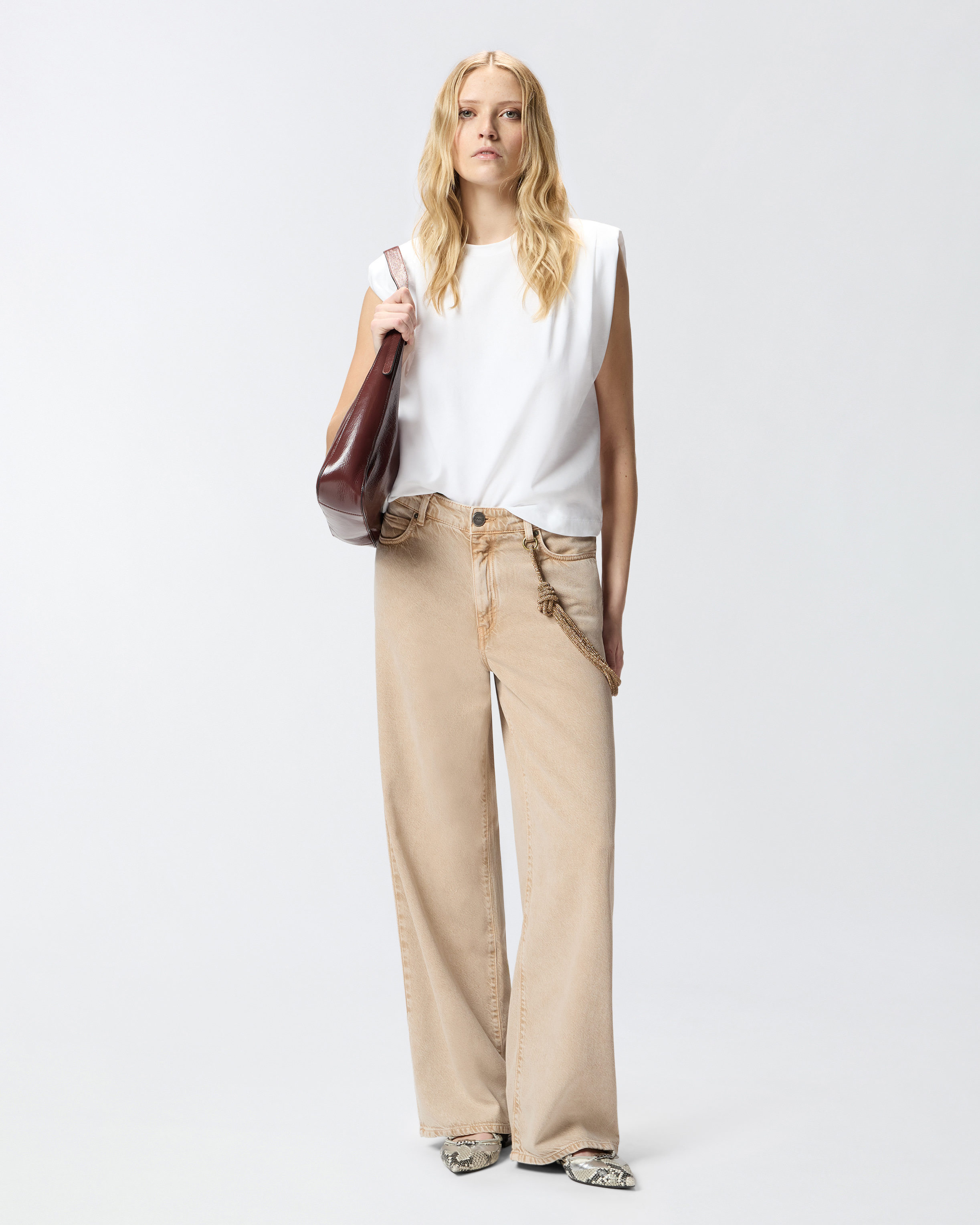 Corduroy Jewel Jeans PINKO Beige