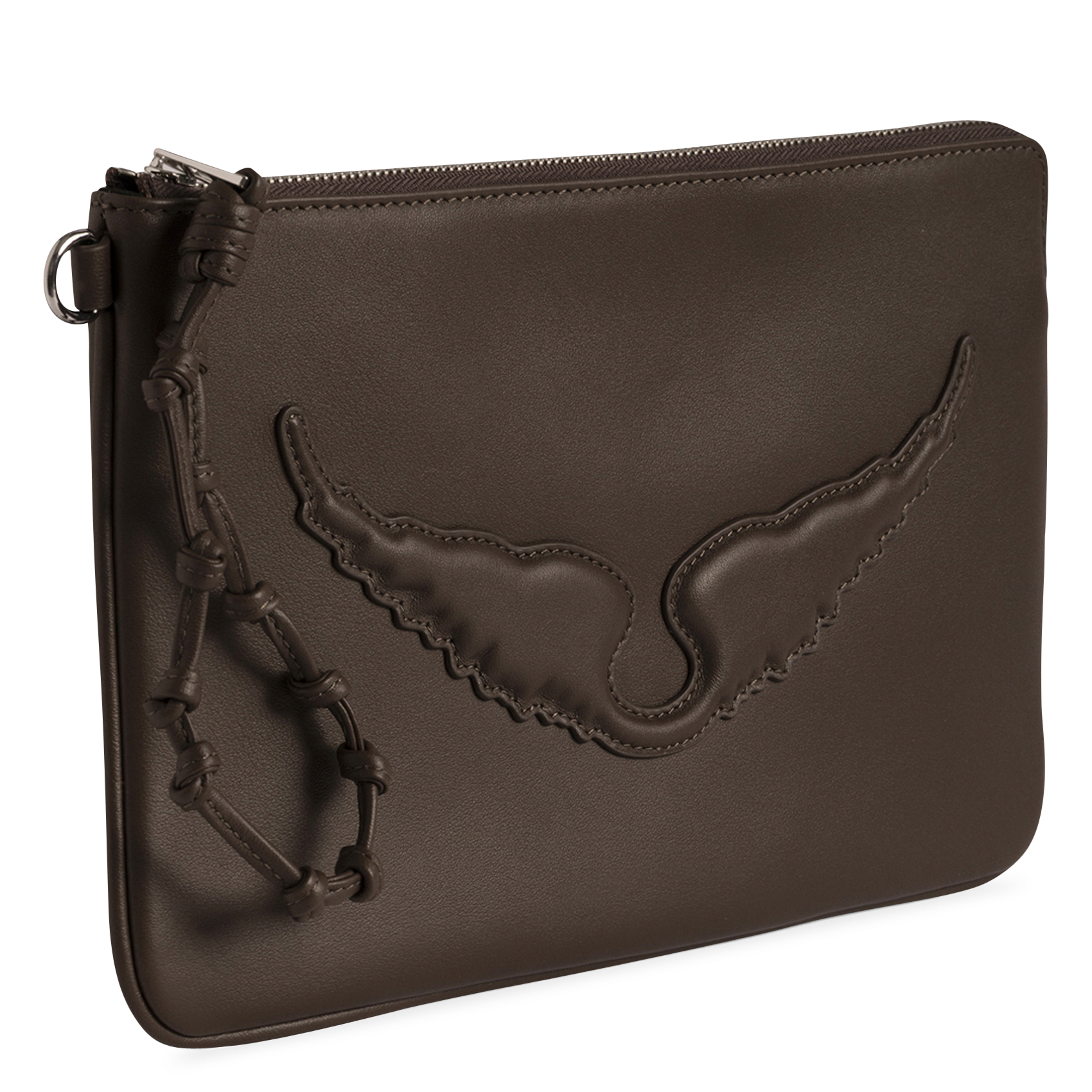 Brede leren riem met studs ZADIG&VOLTAIRE Bruin