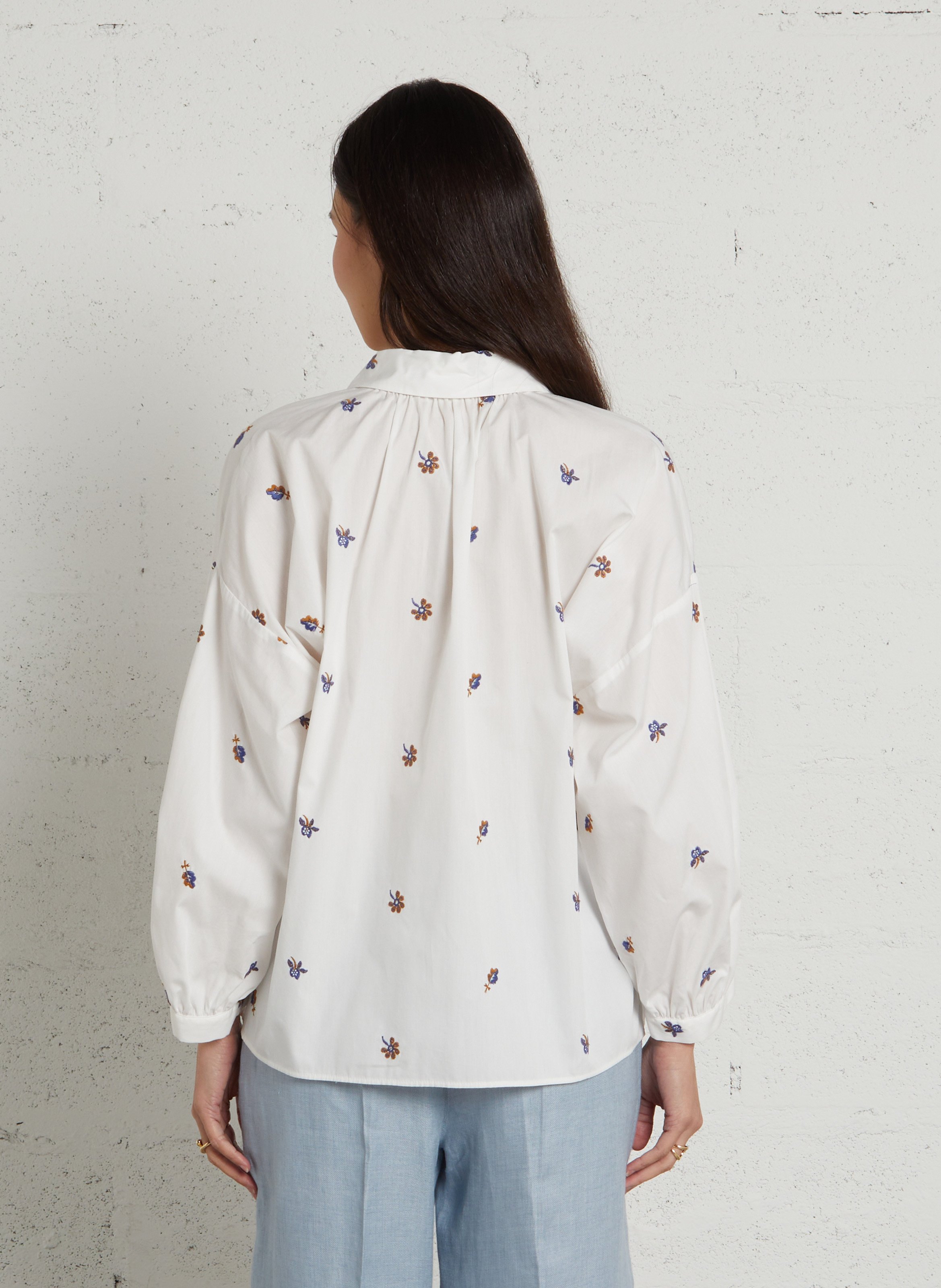 Chemise ample à motifs brodés MAX MARA WEEK END Blanc