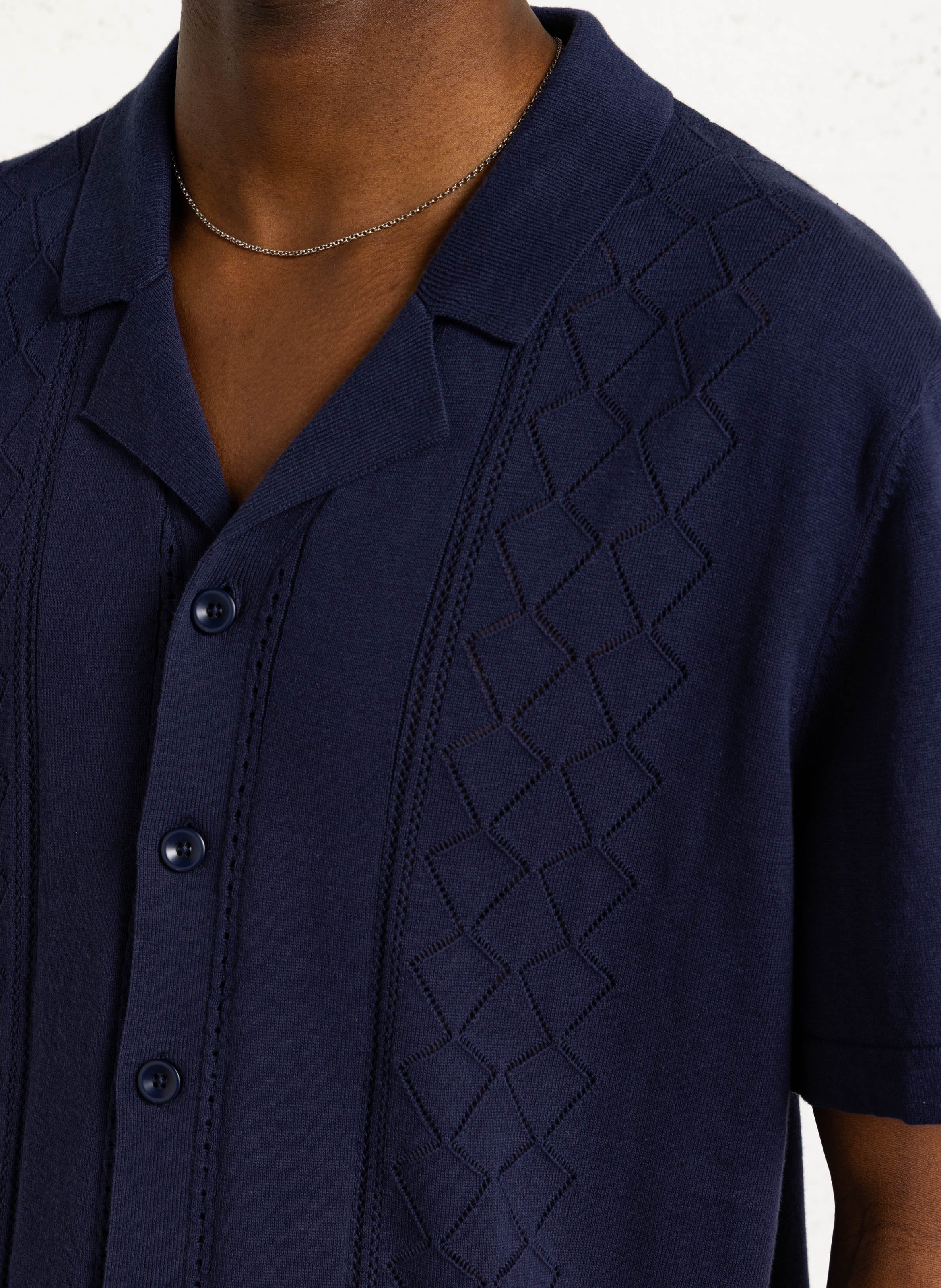 Chemise droite col classique en coton LE TEMPS DES CERISES Bleu