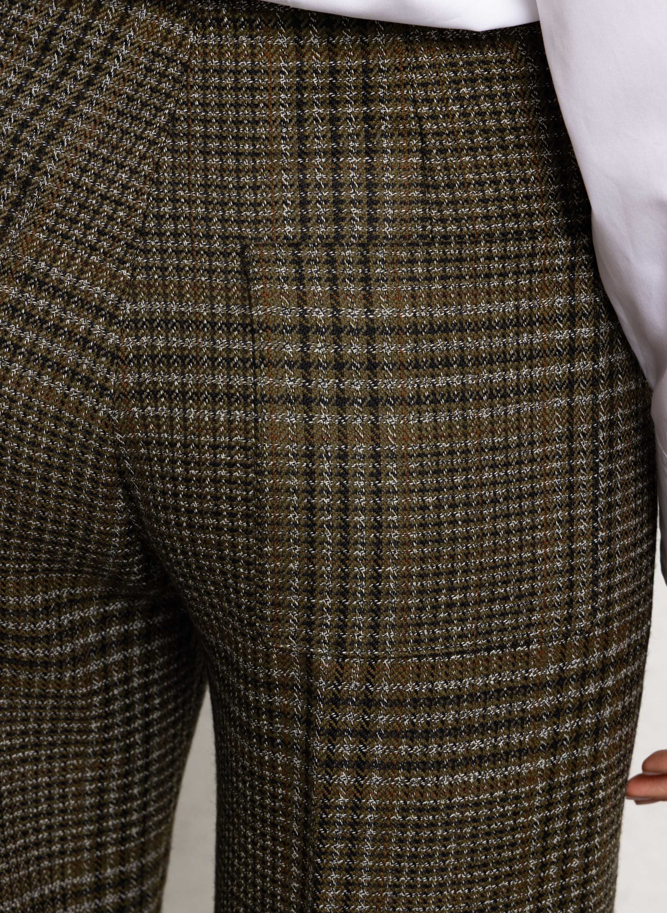 Pantalon évasé tailleur tweed MARGAUX LONNBERG Vert