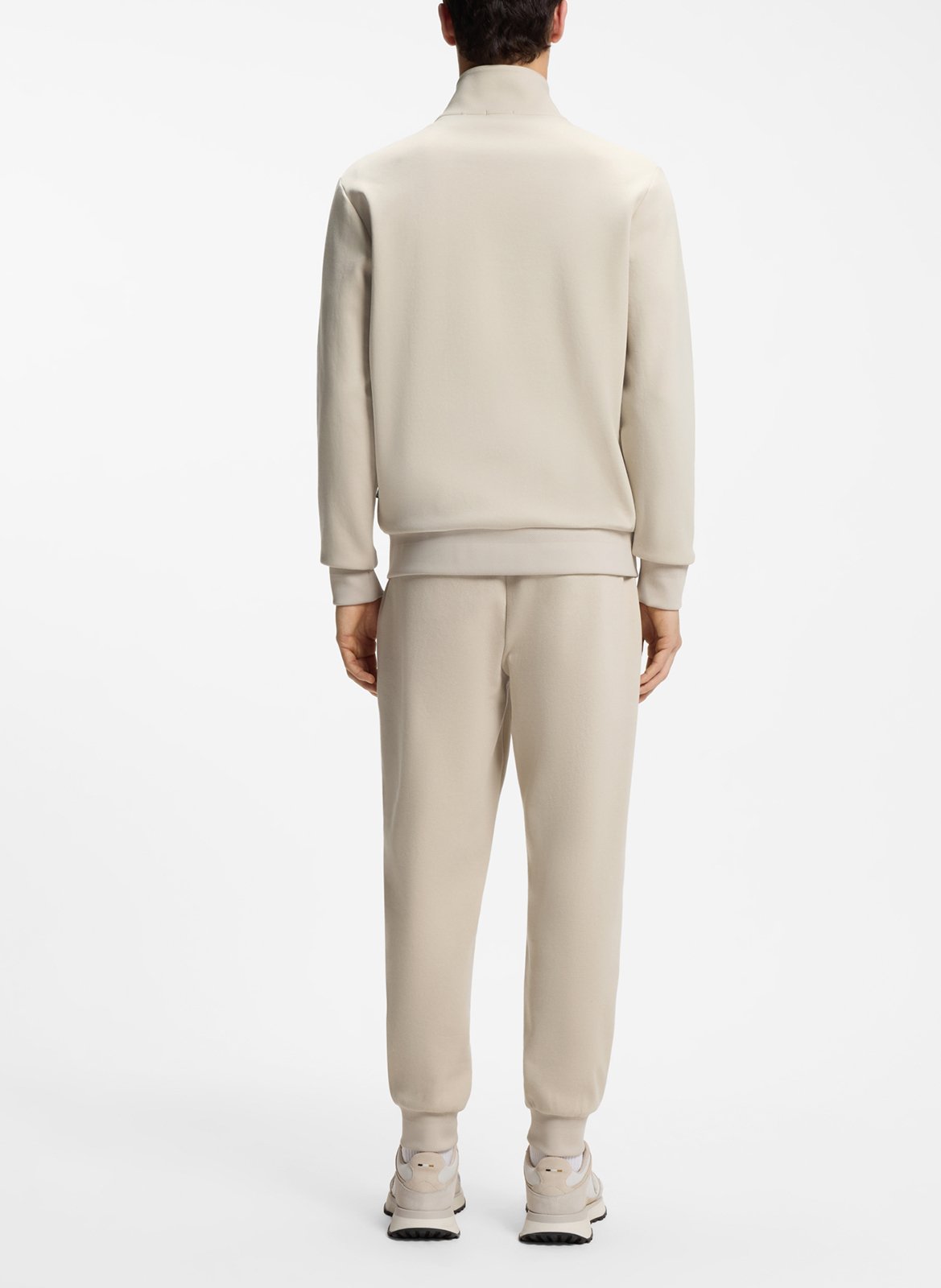 Straight cotton-blend sweatshirt BOSS Beige