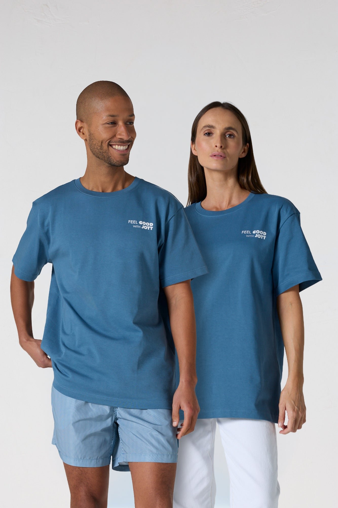 Round neck unisex printed kood t-shirt JOTT Blue