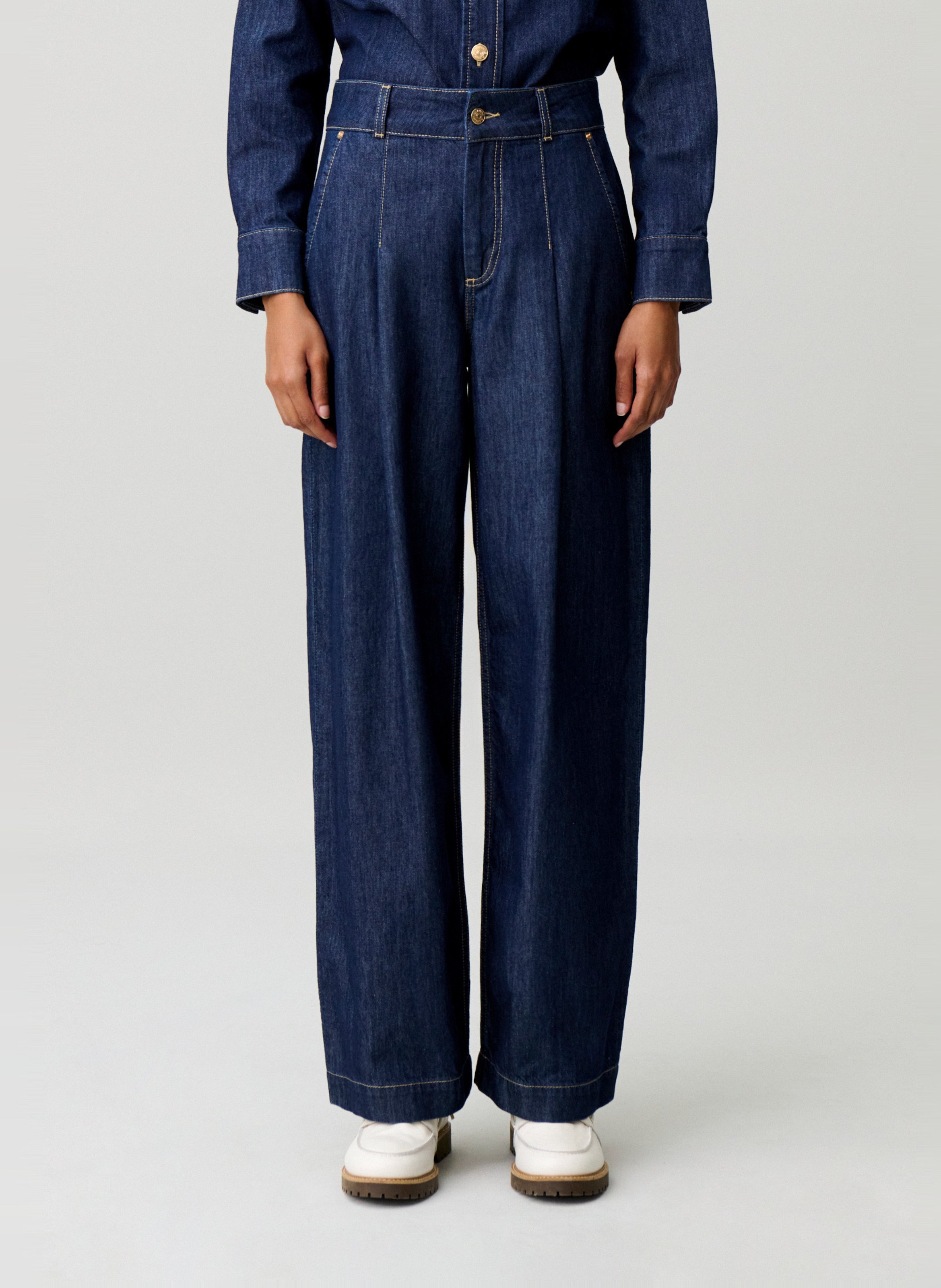Jean droit en coton CLAUDIE PIERLOT Bleu