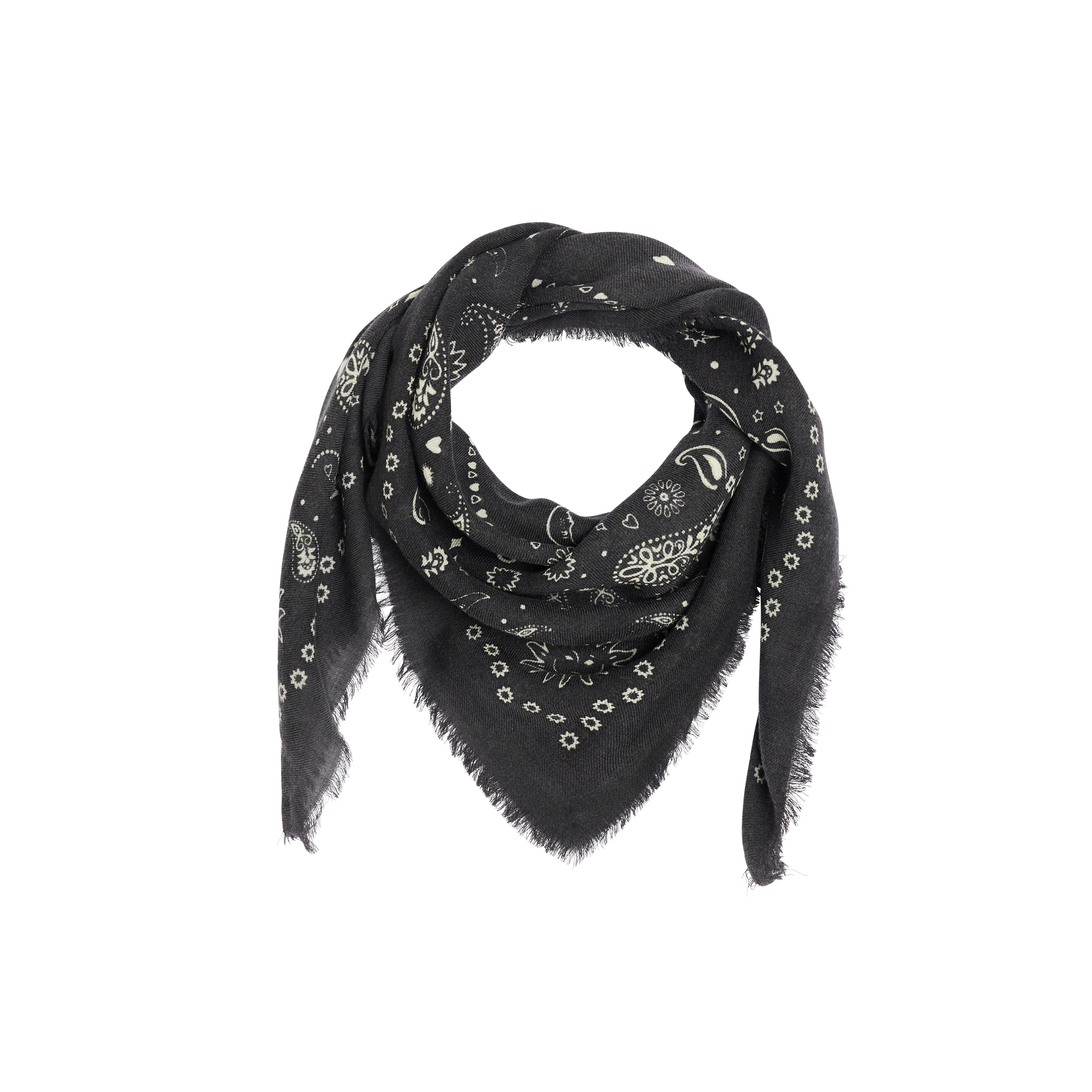 Wool scarf LOUISE Gris anthracite