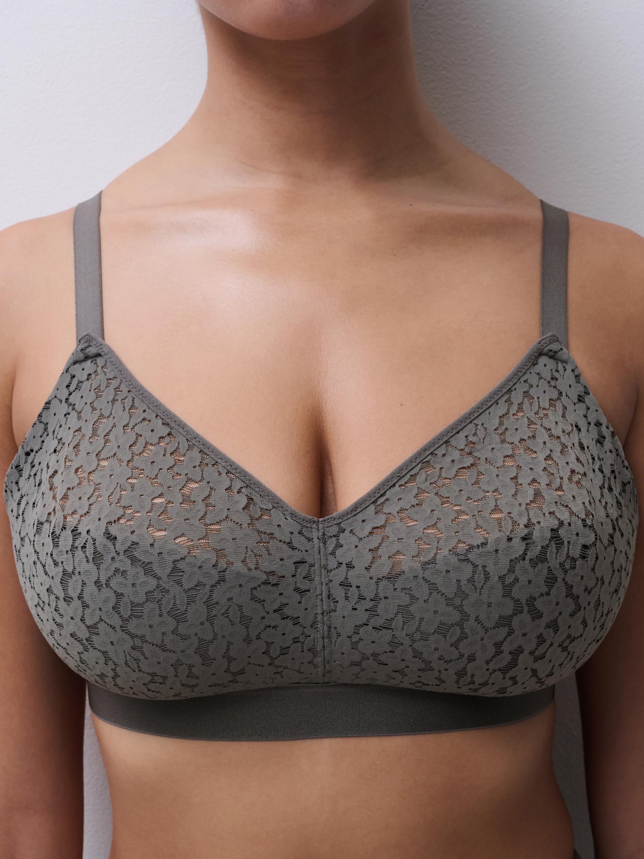 Non-wired support bra with cups CHANTELLE Grey