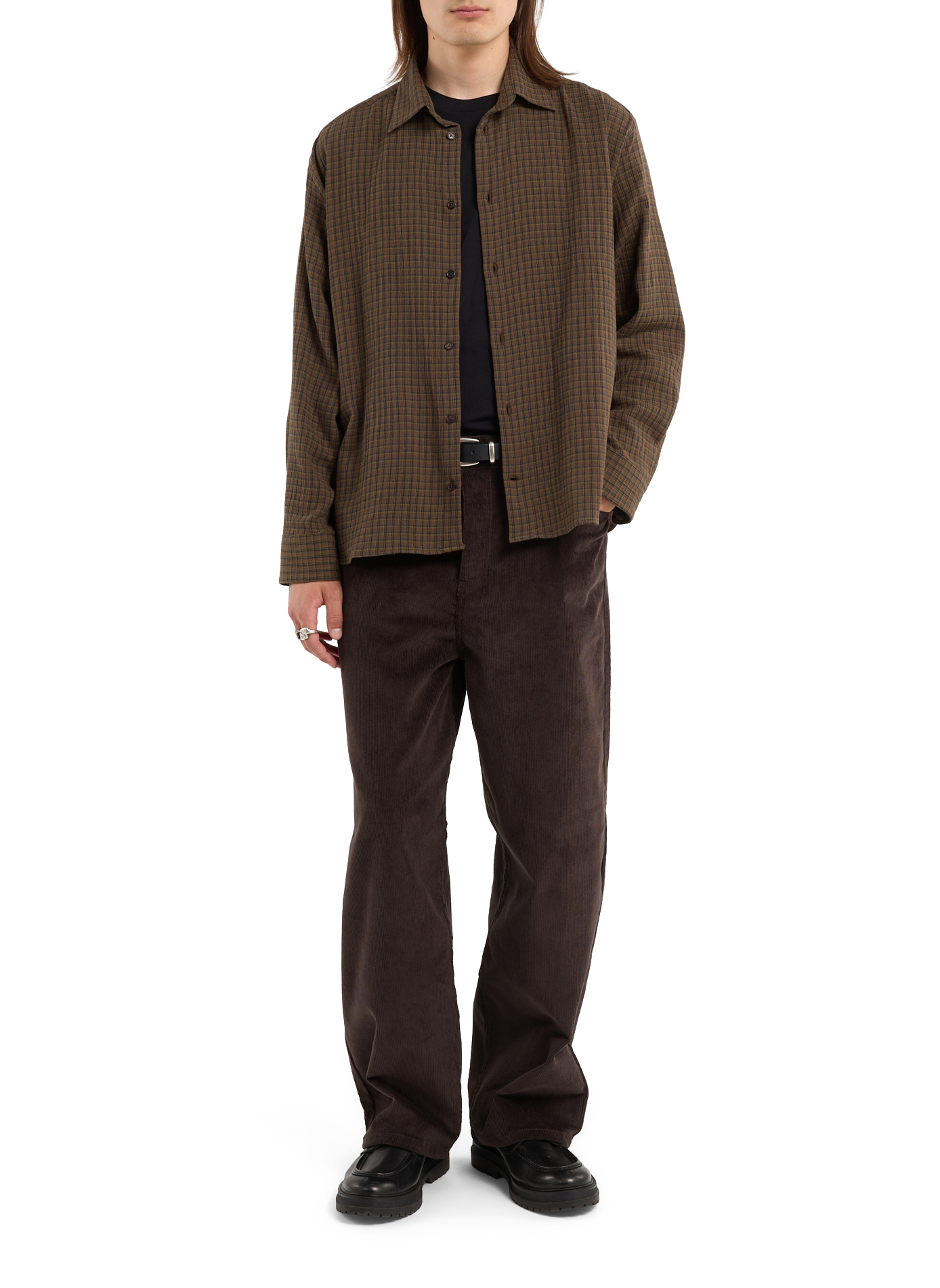 Cotton shirt with classic collar SAISON 1865 Khaki