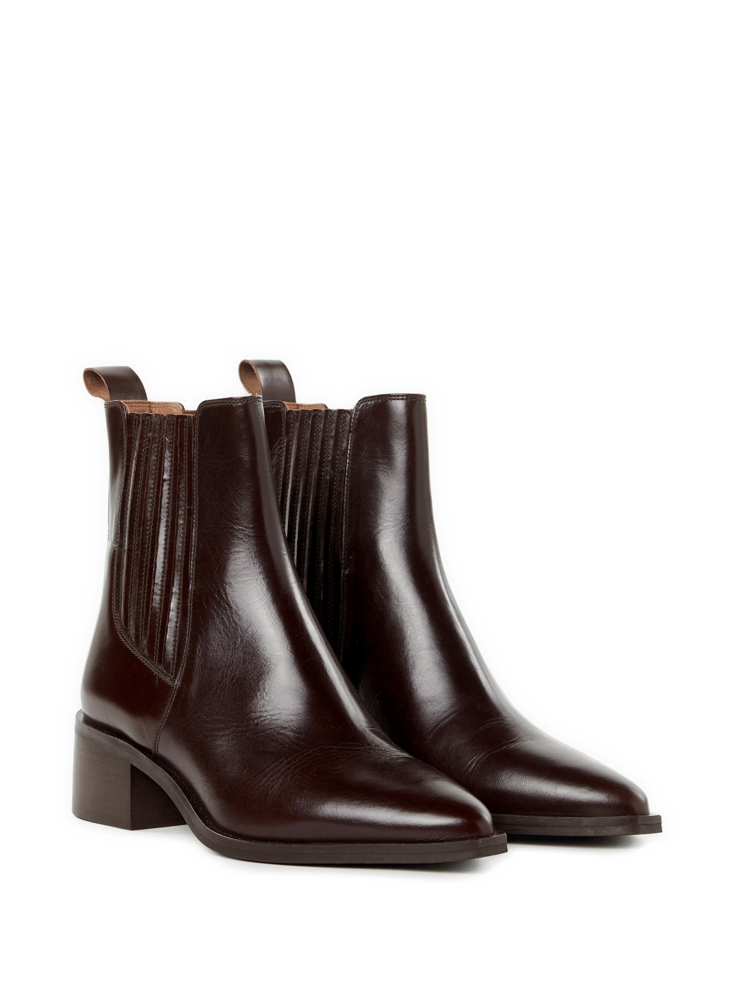 Beyoncé leather ankle boots in brown. SAISON 1865 Brown