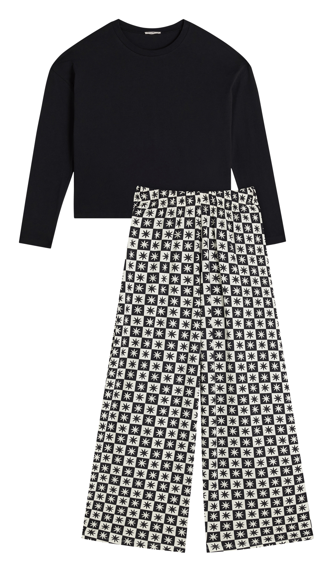 Ensemble de pyjama long ample imprimé WE ARE JOLIES Noir