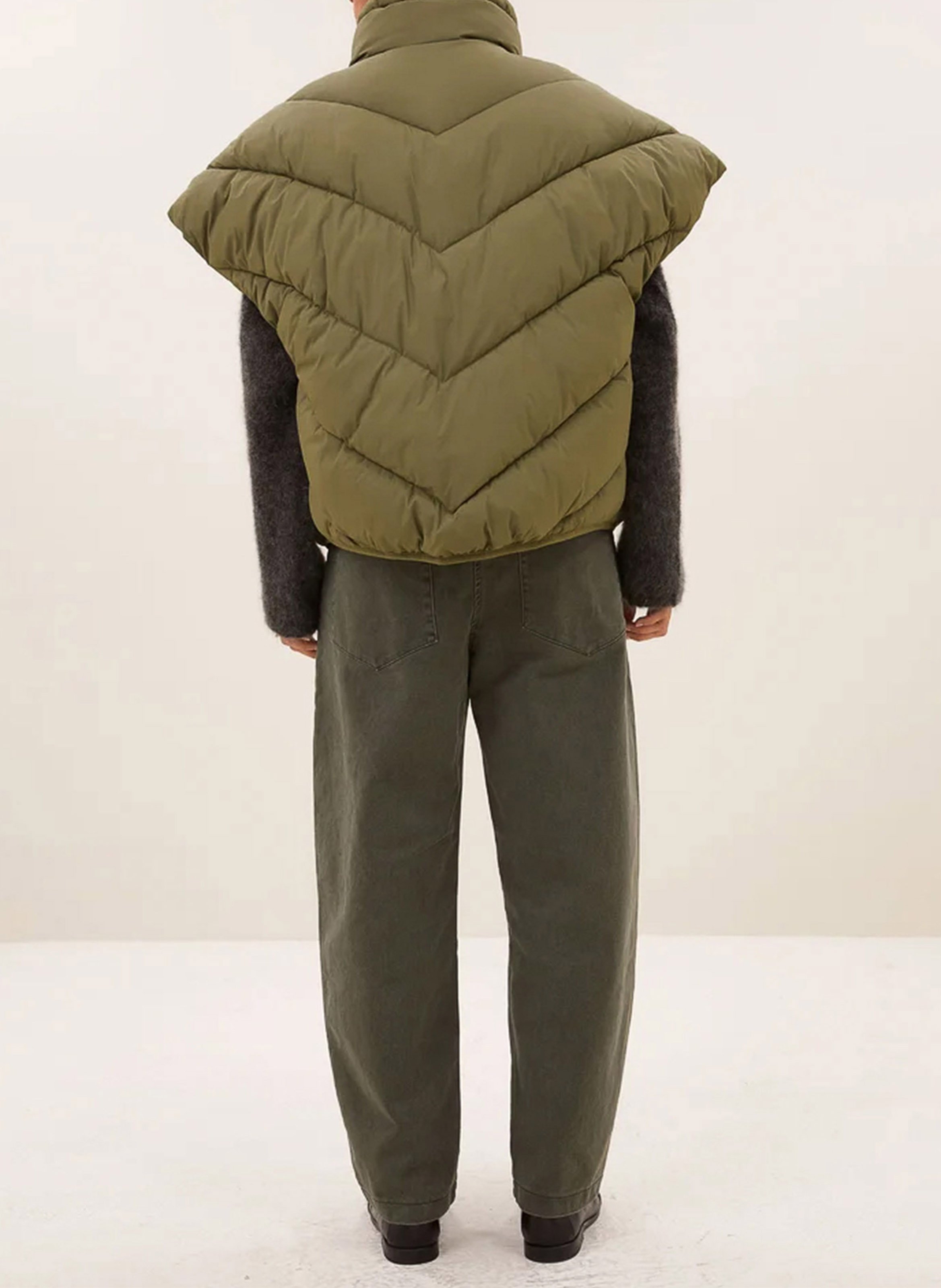 Doudoune oversize sans manche BY BAR Vert