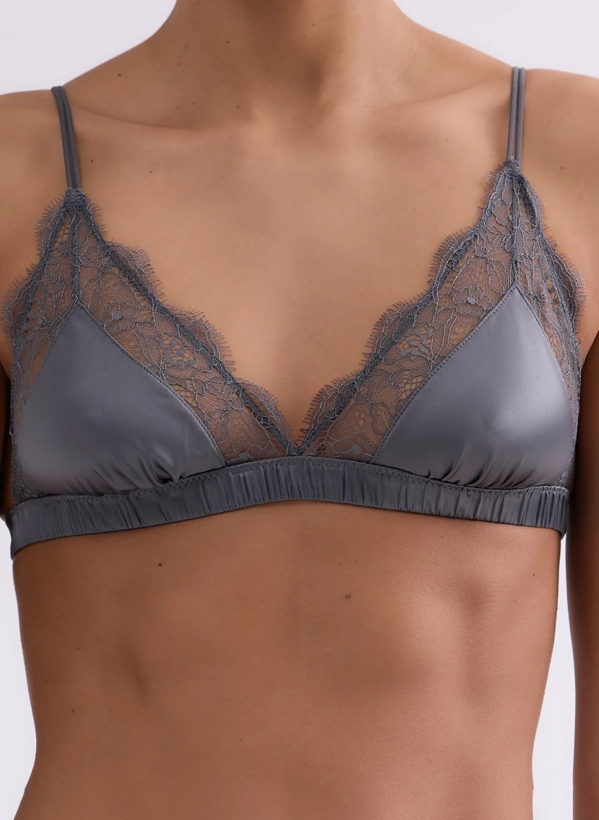 Bralette triangle en dentelle LOVE STORIES Gris