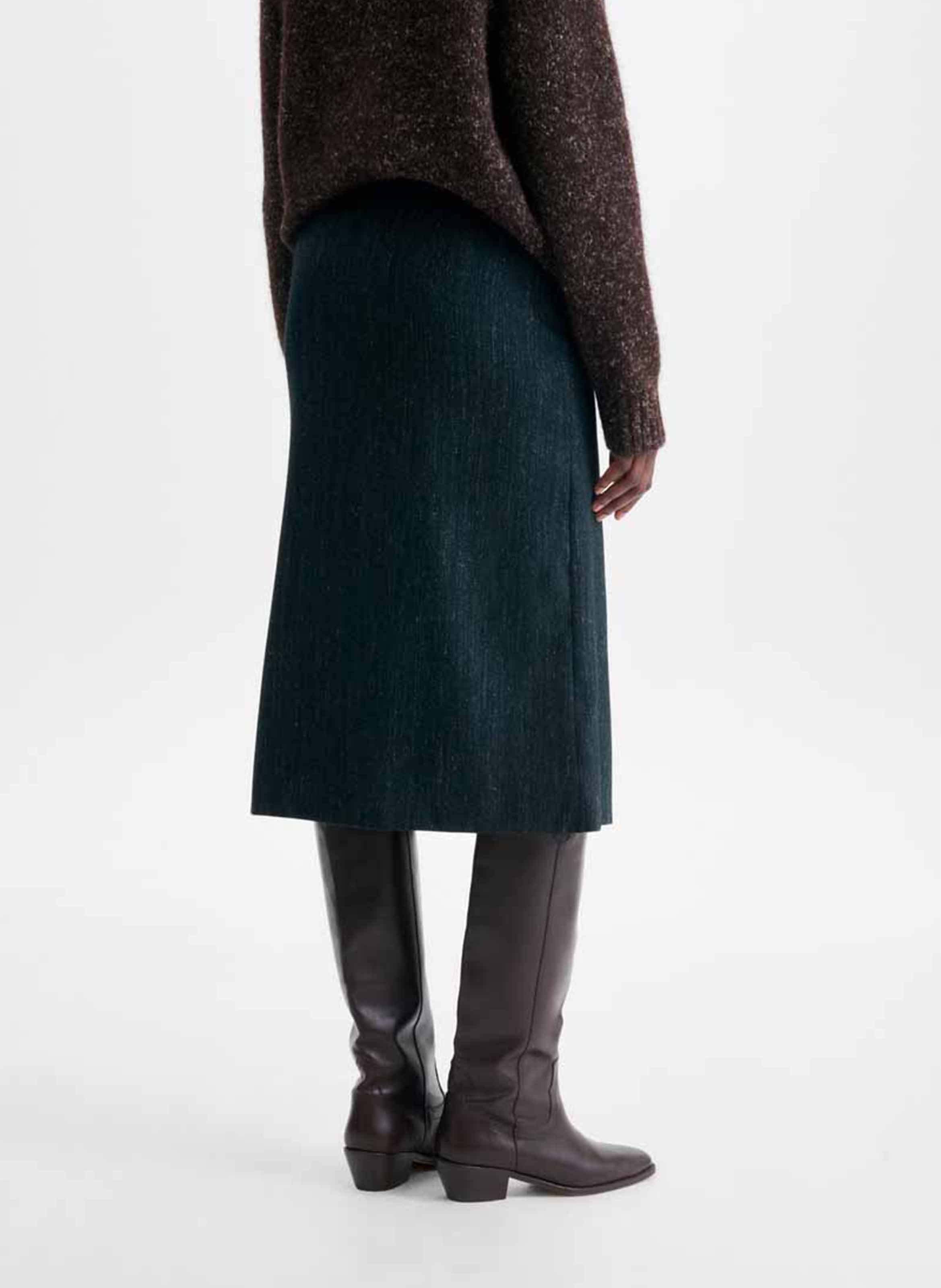 Jupe midi en laine mélangée VANESSA BRUNO Vert