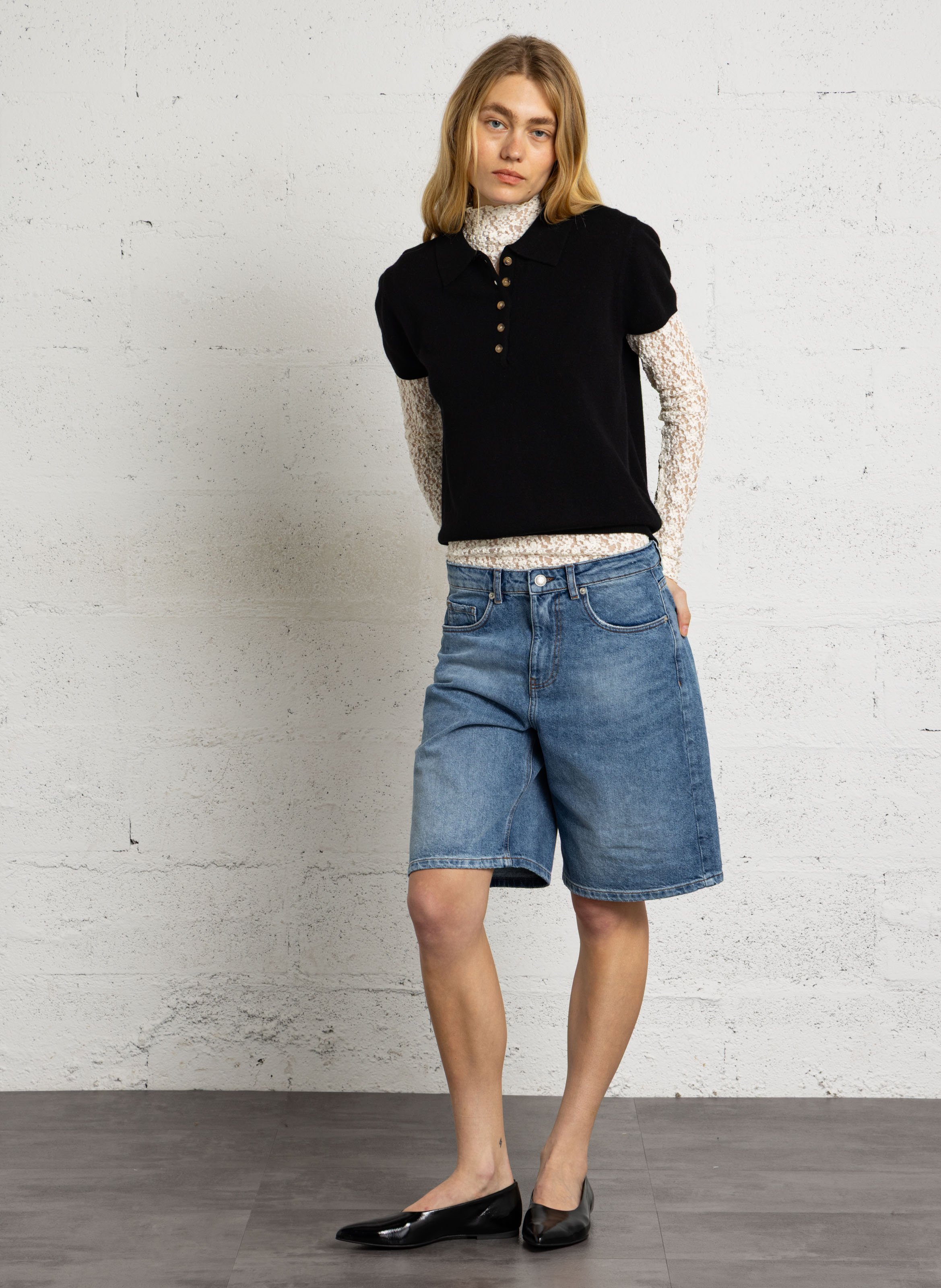Top ajusté en dentelle JC SOPHIE Blanc