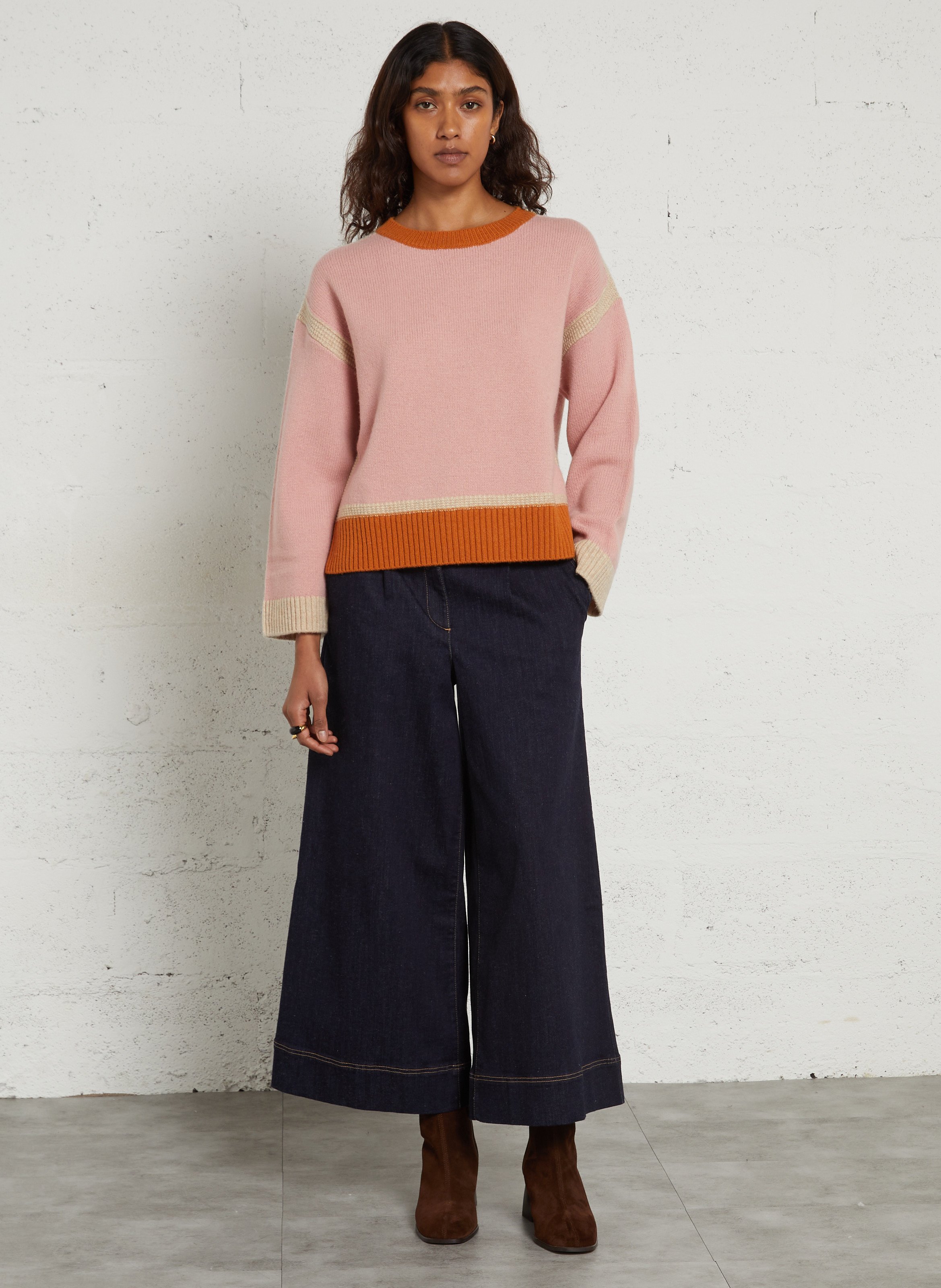 Pull ample en laine MAISON 123 Rose