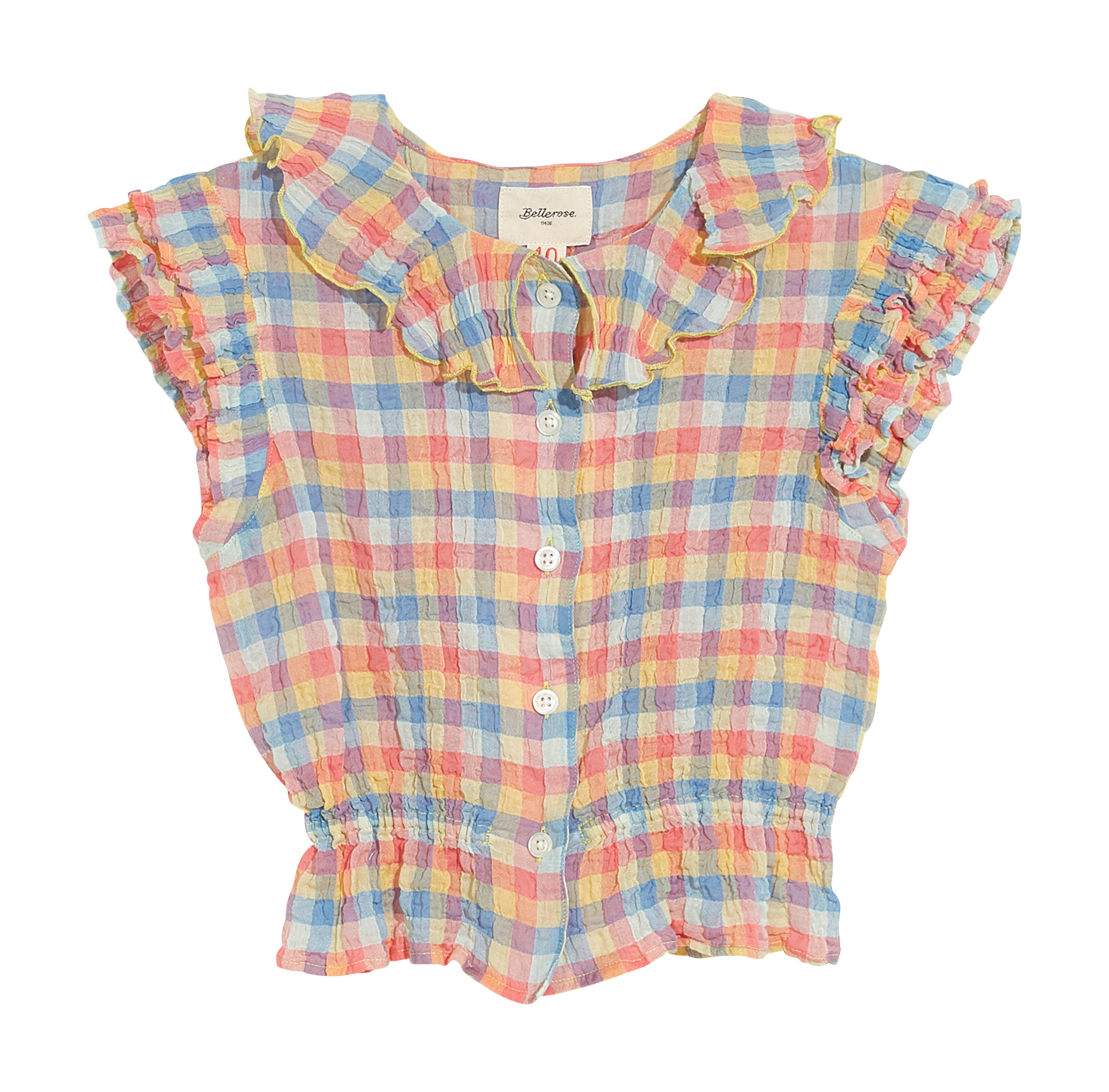 Cotton voile top with Peter Pan collar BELLEROSE Green