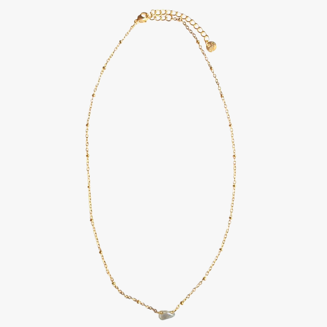 Labradorite necklace GINANDGER Grey