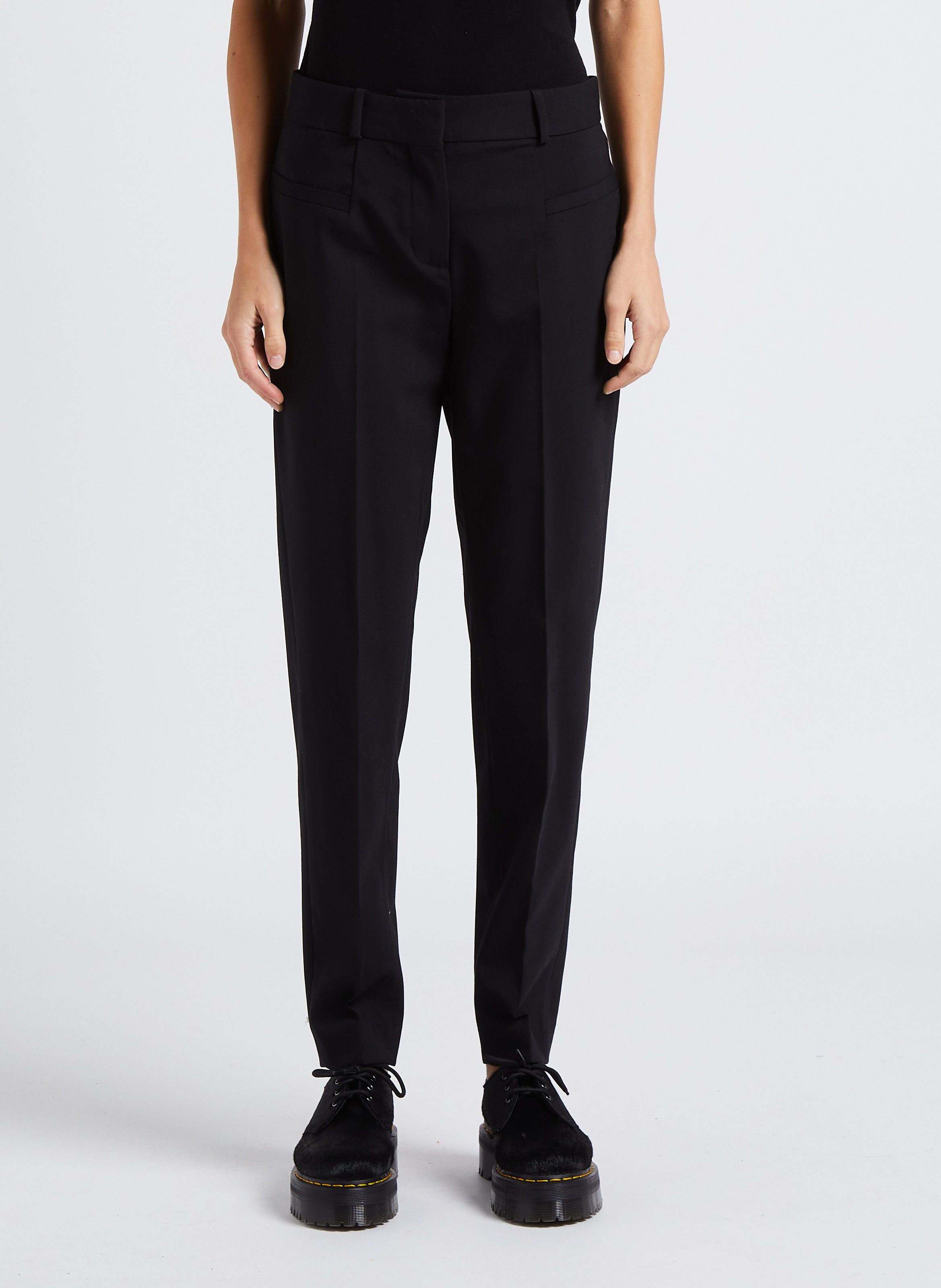 Pantalon Pinces Droit James Noir Ba sh Femme Place des Tendances