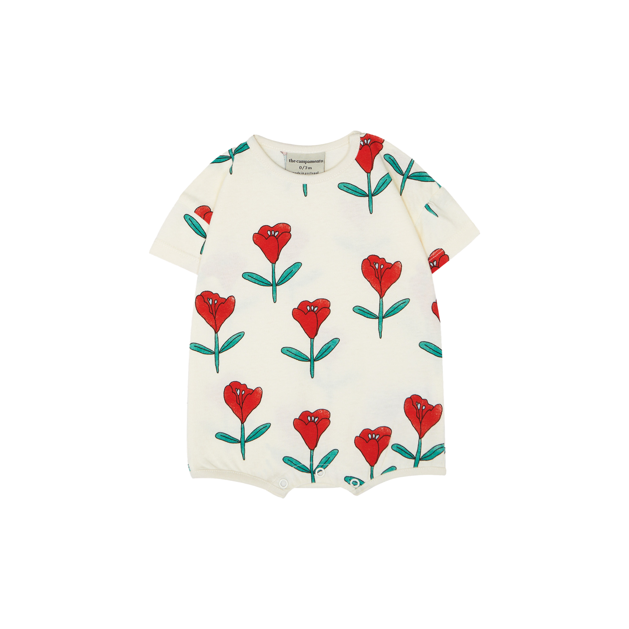 Body imprimé tulipes all-over en coton THE CAMPAMENTO Blanc