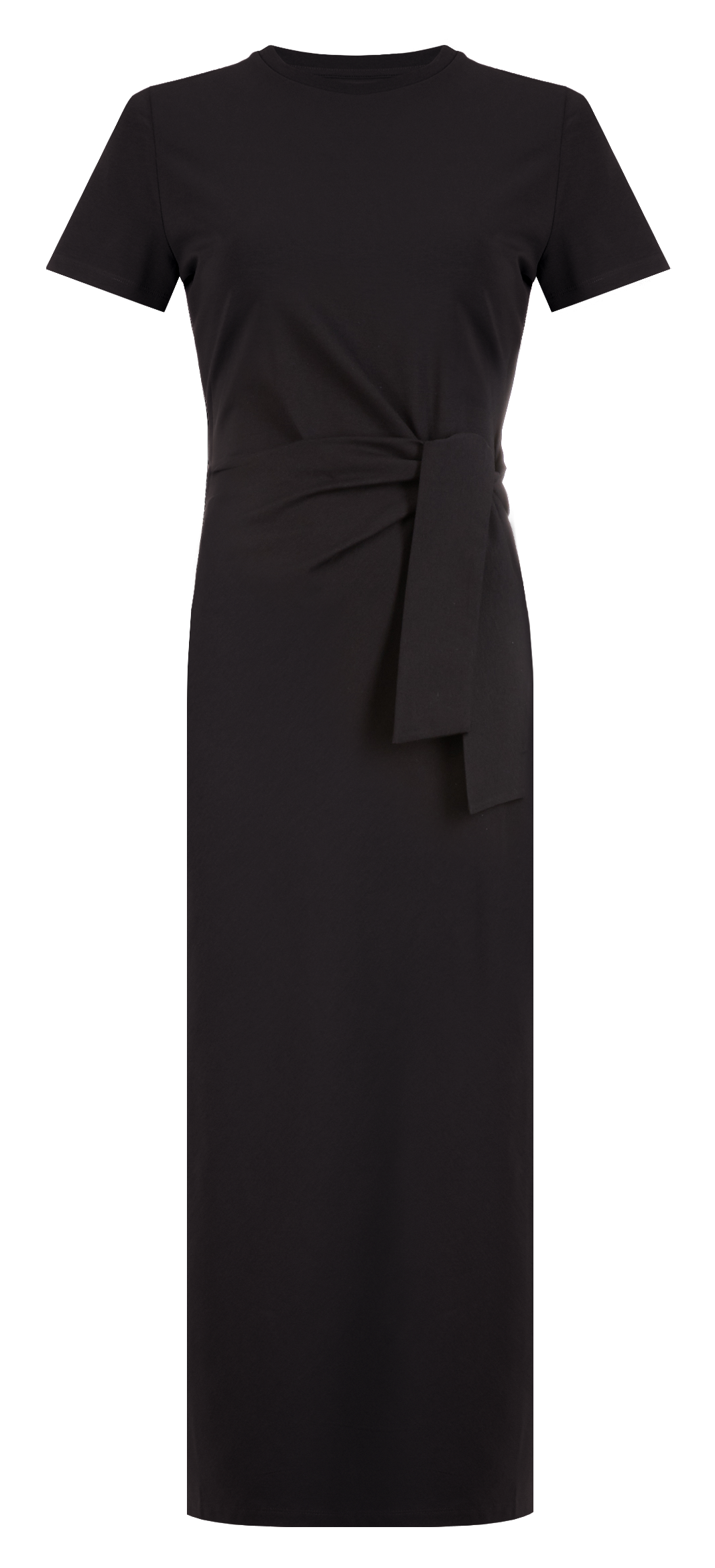 Lange jurk met ronde hals Zwart