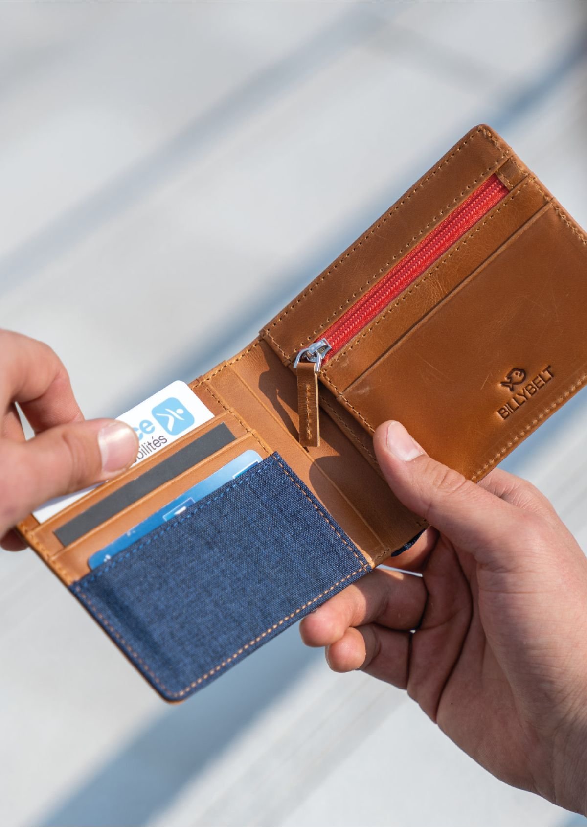 Babylon leather wallet BILLYBELT Blue