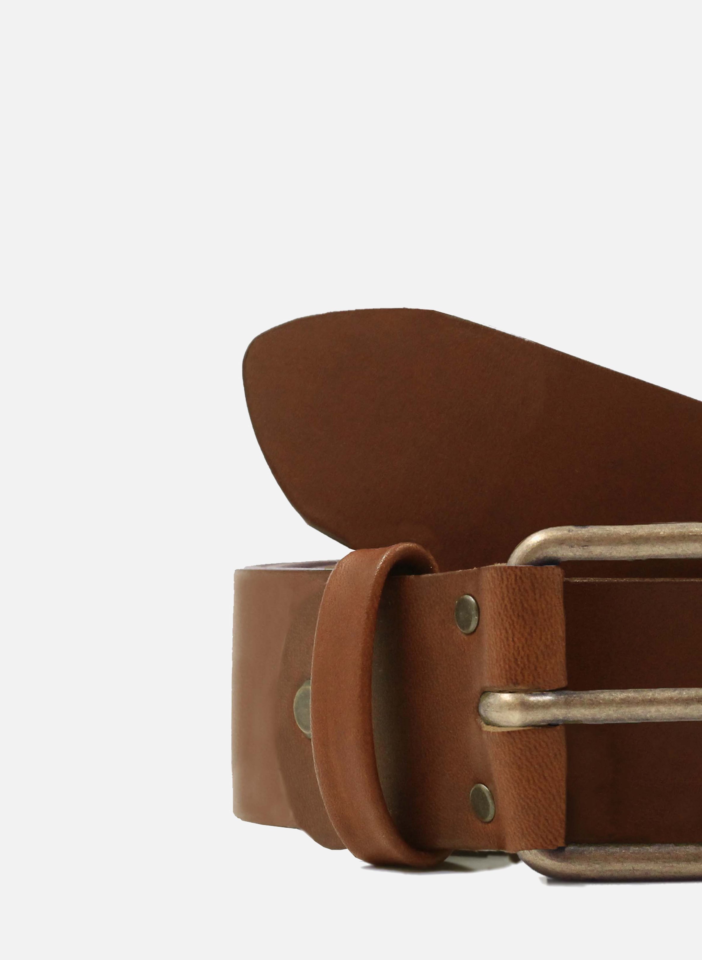 Smooth leather weekend belt JULES & JENN Brown