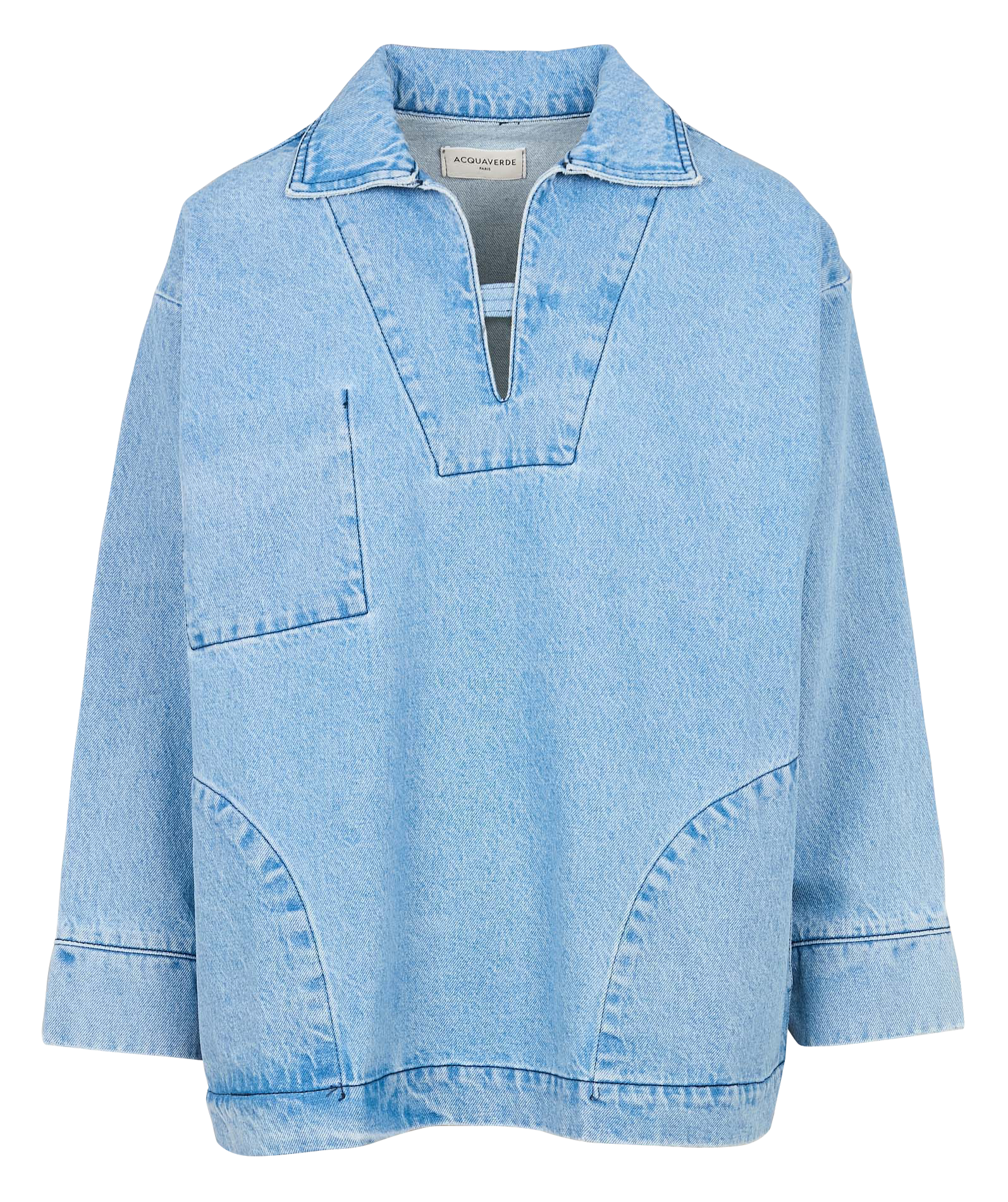Oversized cotton blouse ACQUAVERDE Blue