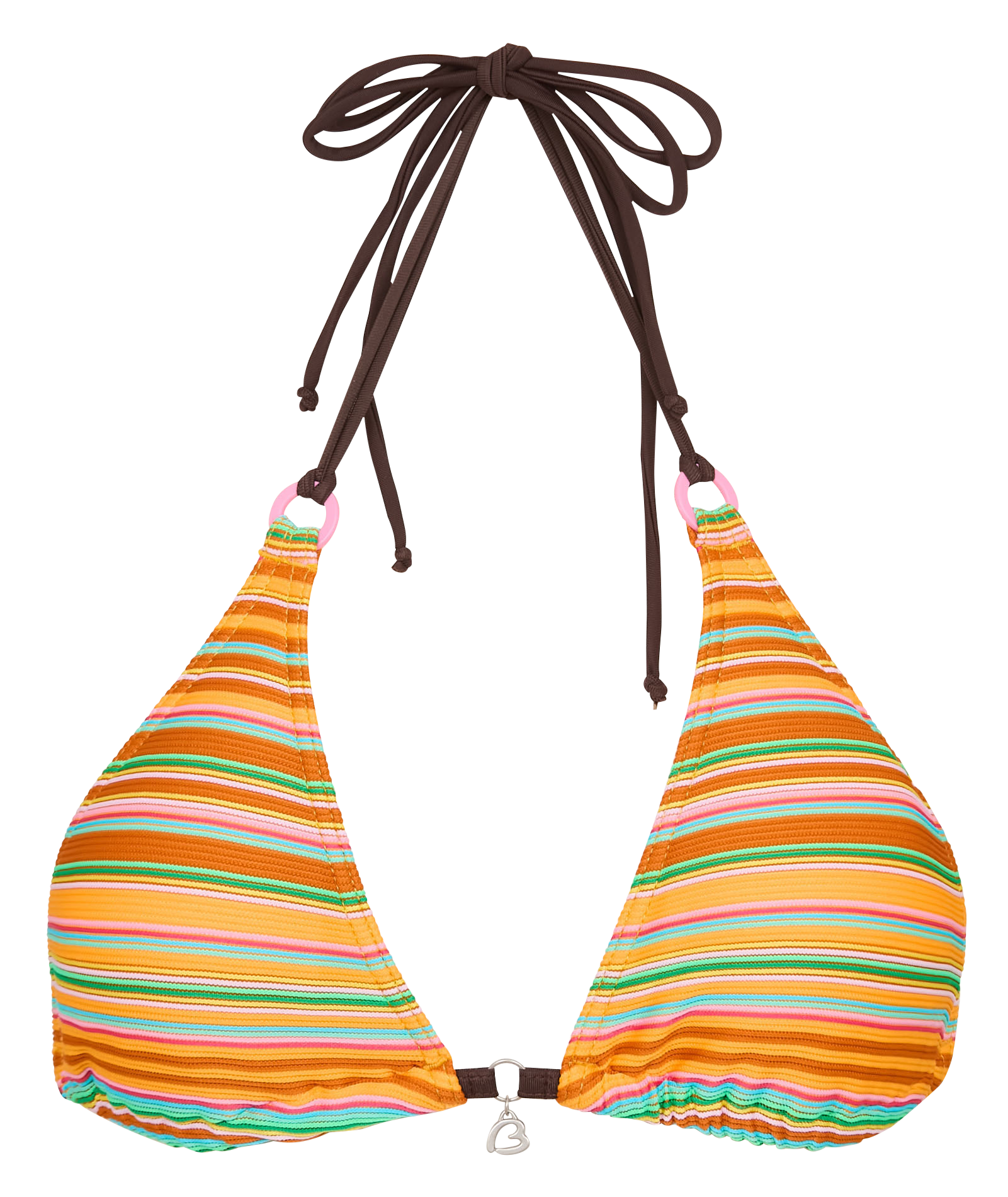 Gestreiftes Bikinioberteil BANANA MOON Orange