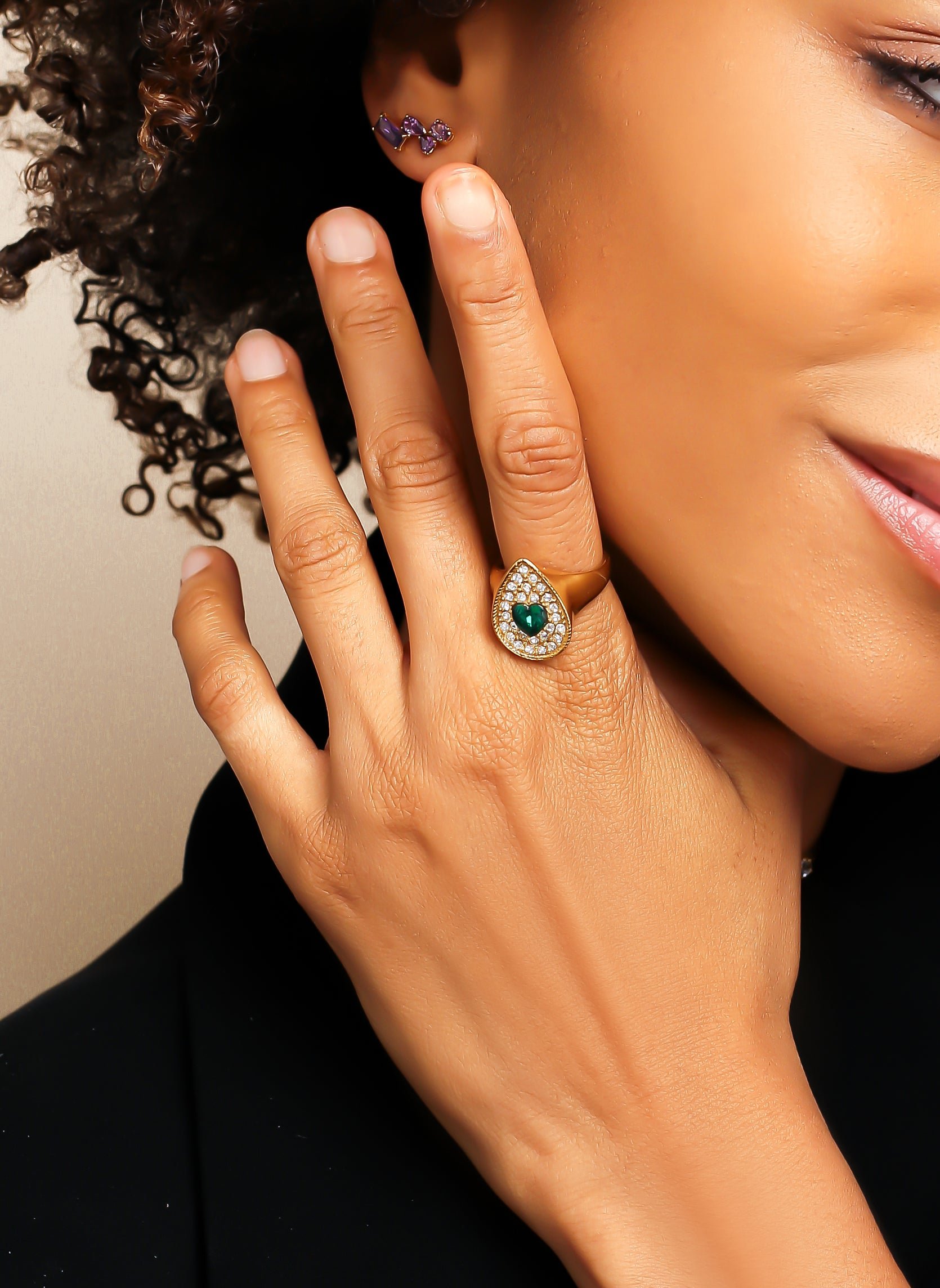 Wide ring Leonor AEC Paris Green