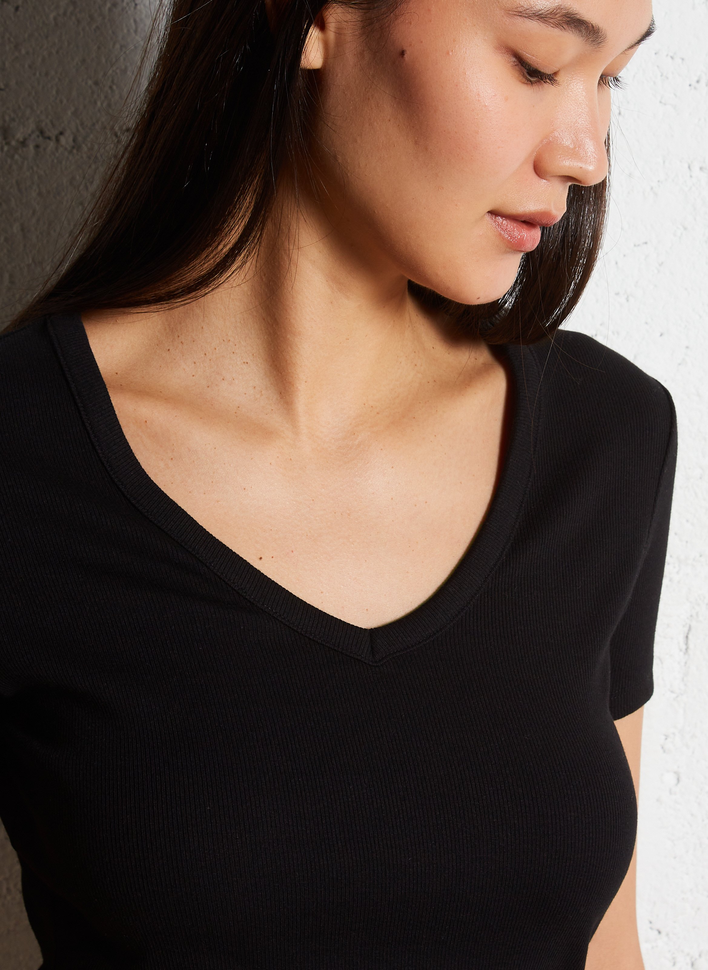 Basic cotton-mix T-shirt MAISON 123 Black
