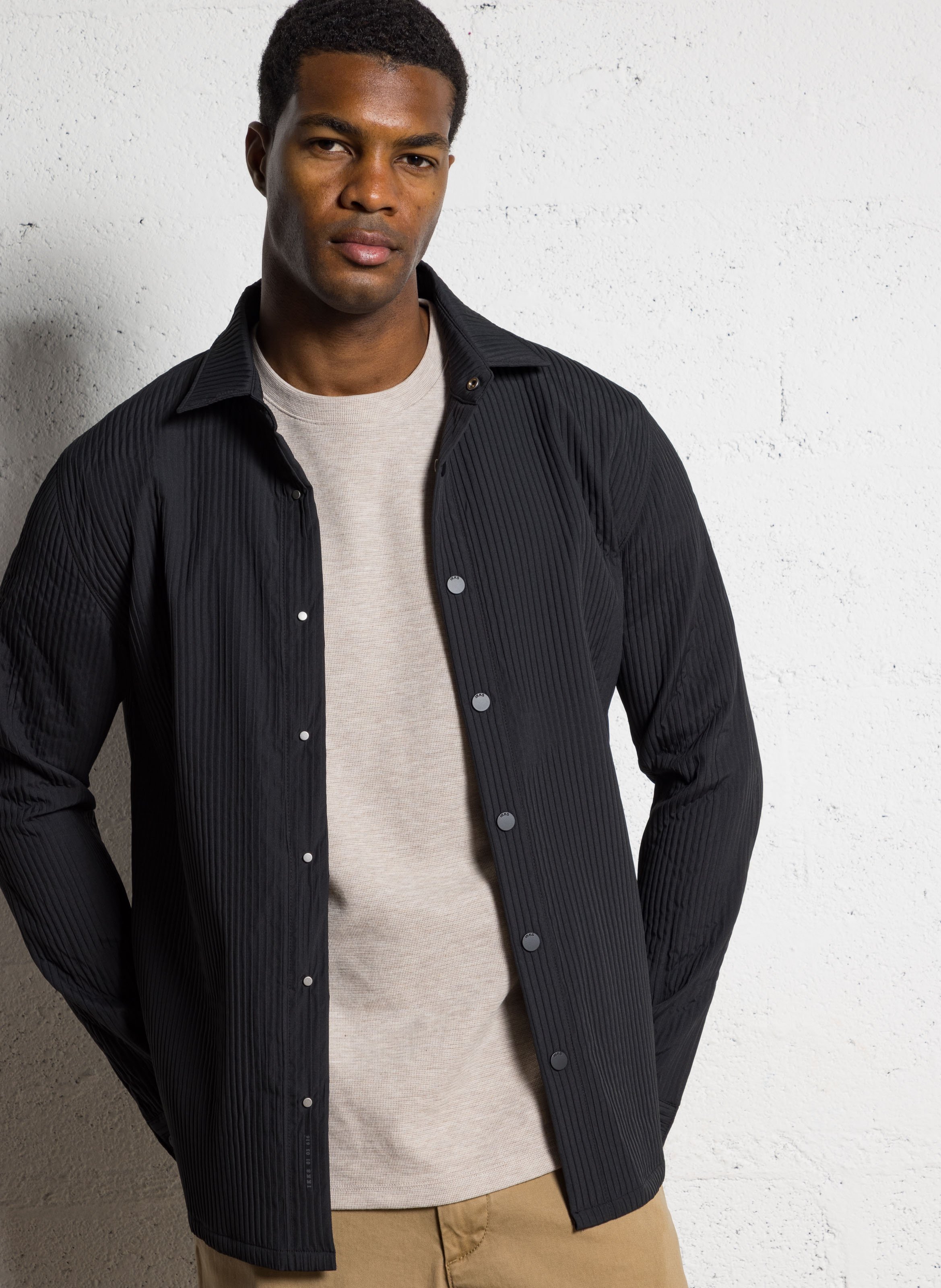 Gepolstertes Hemd mit klassischem Kragen IKKS Schwarz