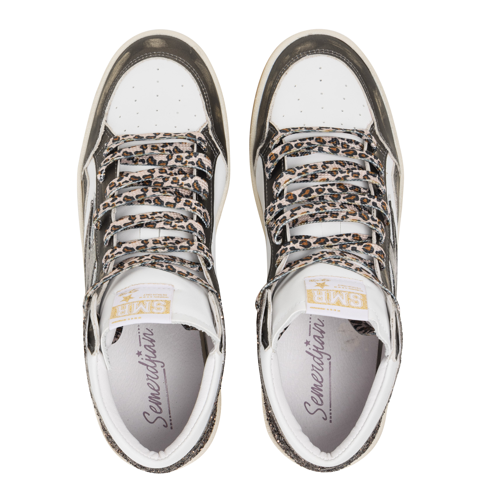 Baskets hautes en cuir mélangé SEMERDJIAN - SMR Marron