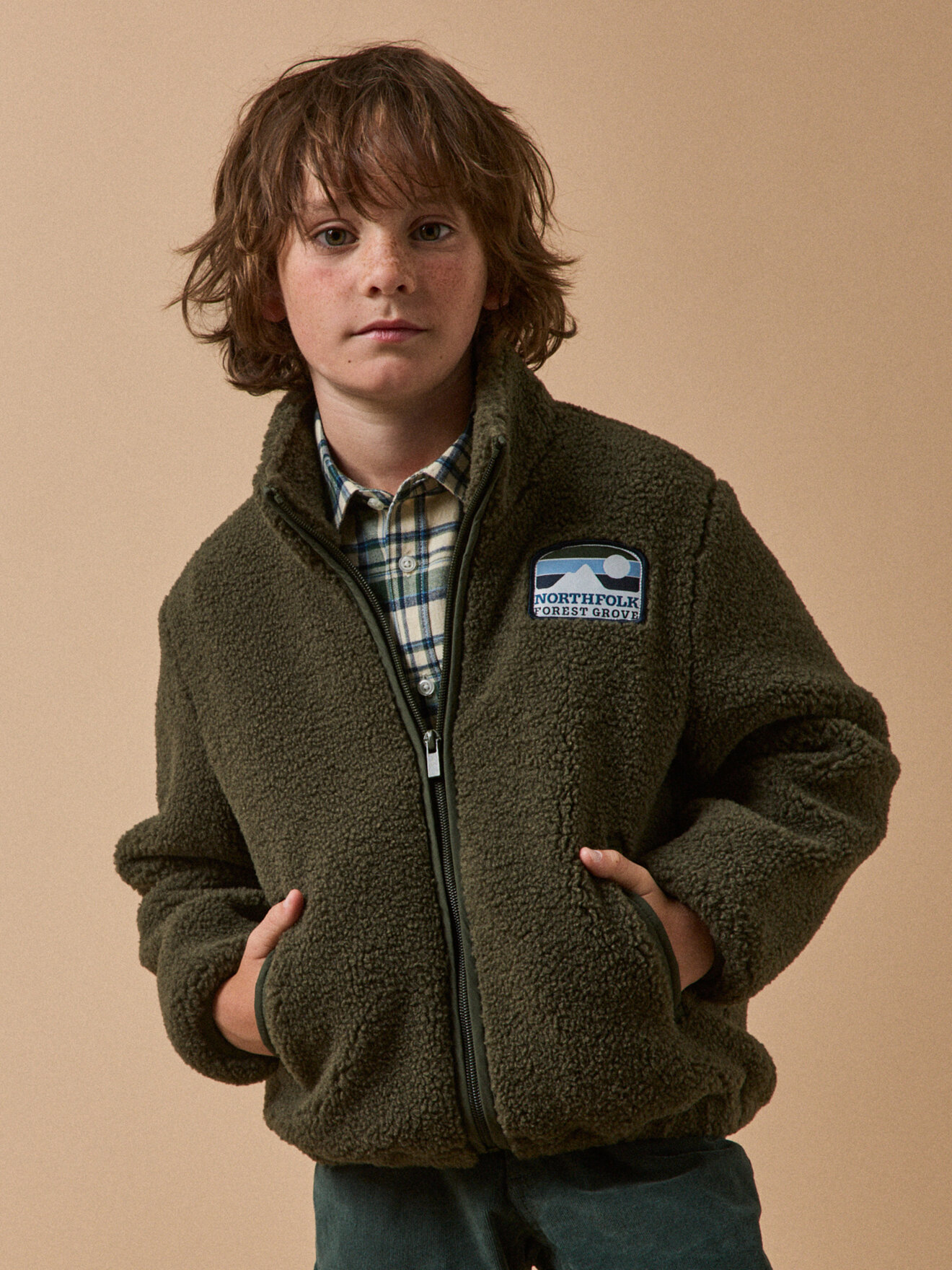 Zip-up sherpa cardigan CYRILLUS Green