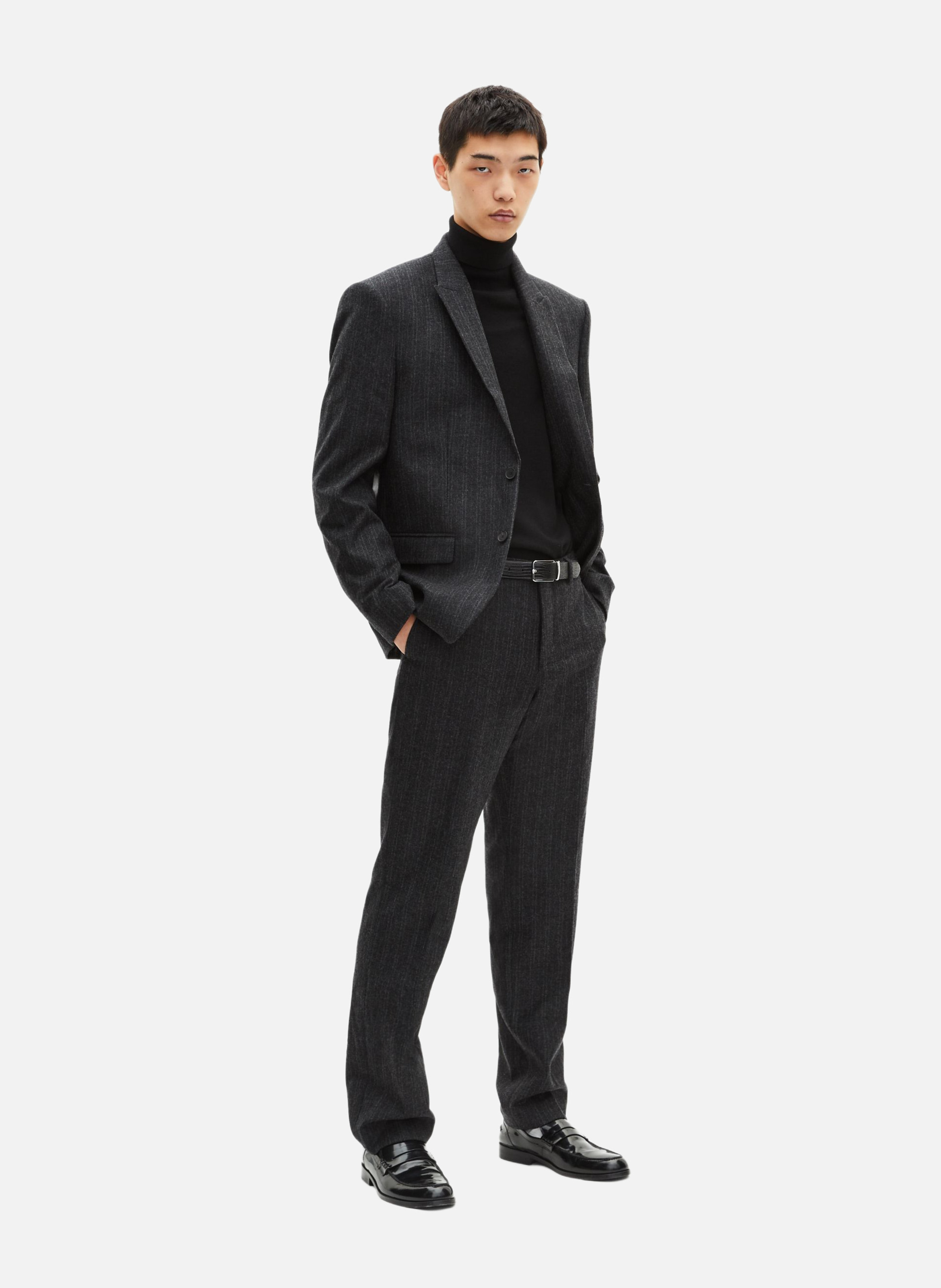 Straight suit jacket with pinstripes THE KOOPLES Grey