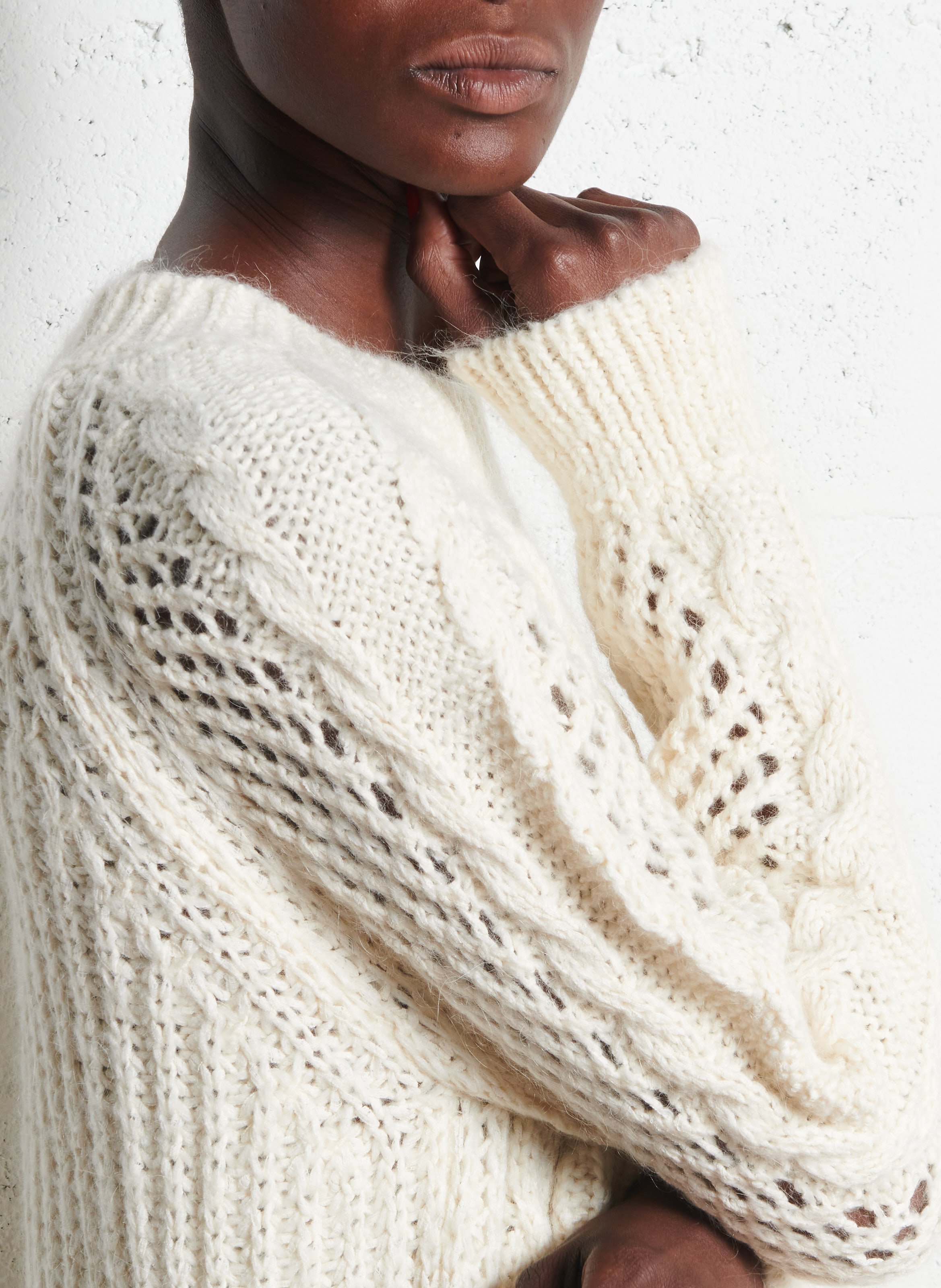 Pull oversize col rond  DES PETITS HAUTS Beige