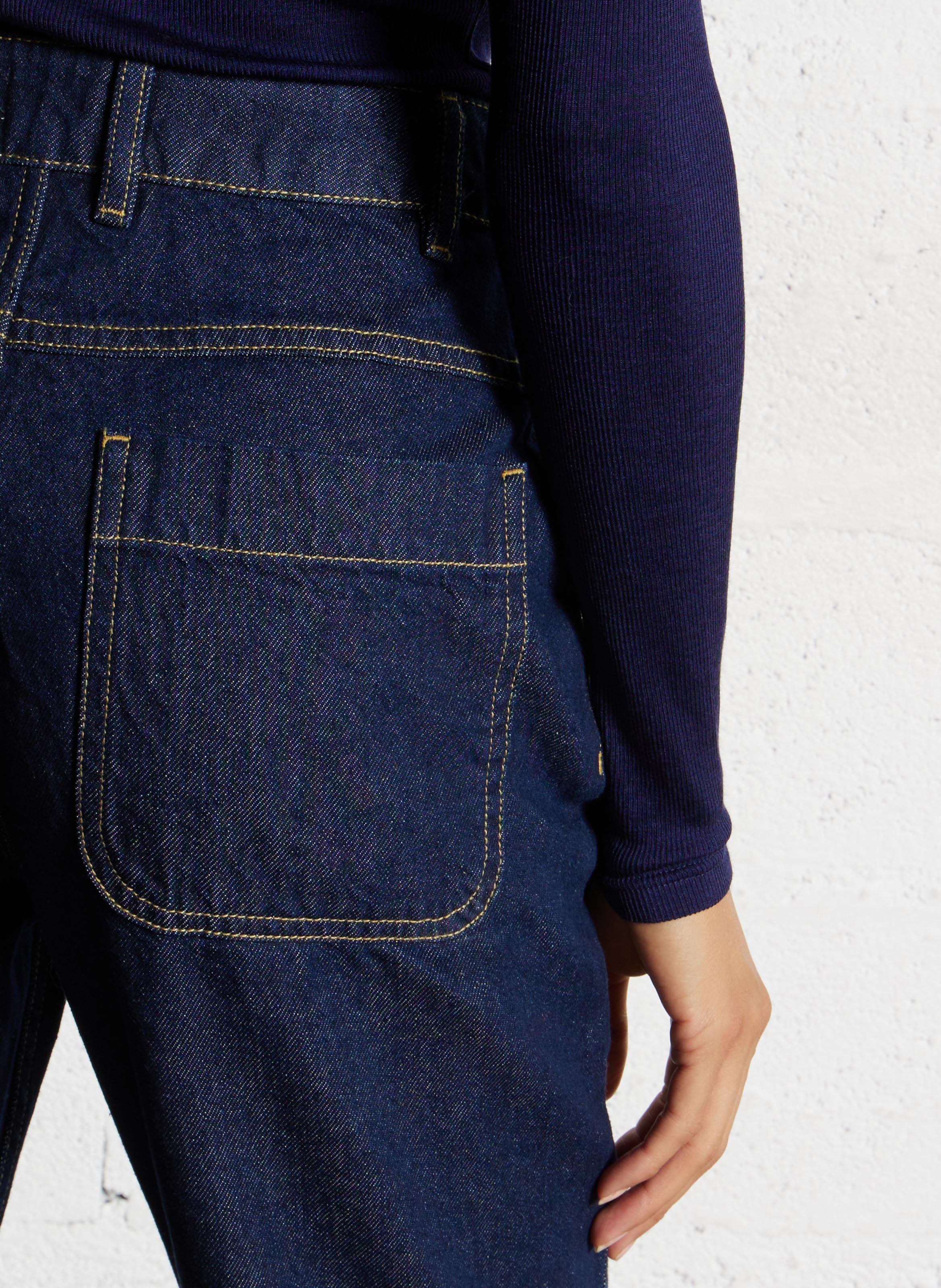 High-rise flared cotton jeans ARMOR LUX Blue