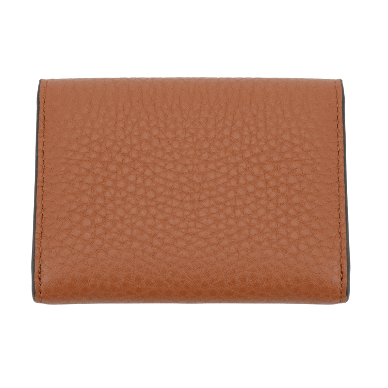 Leather coin purse POURCHET Brown